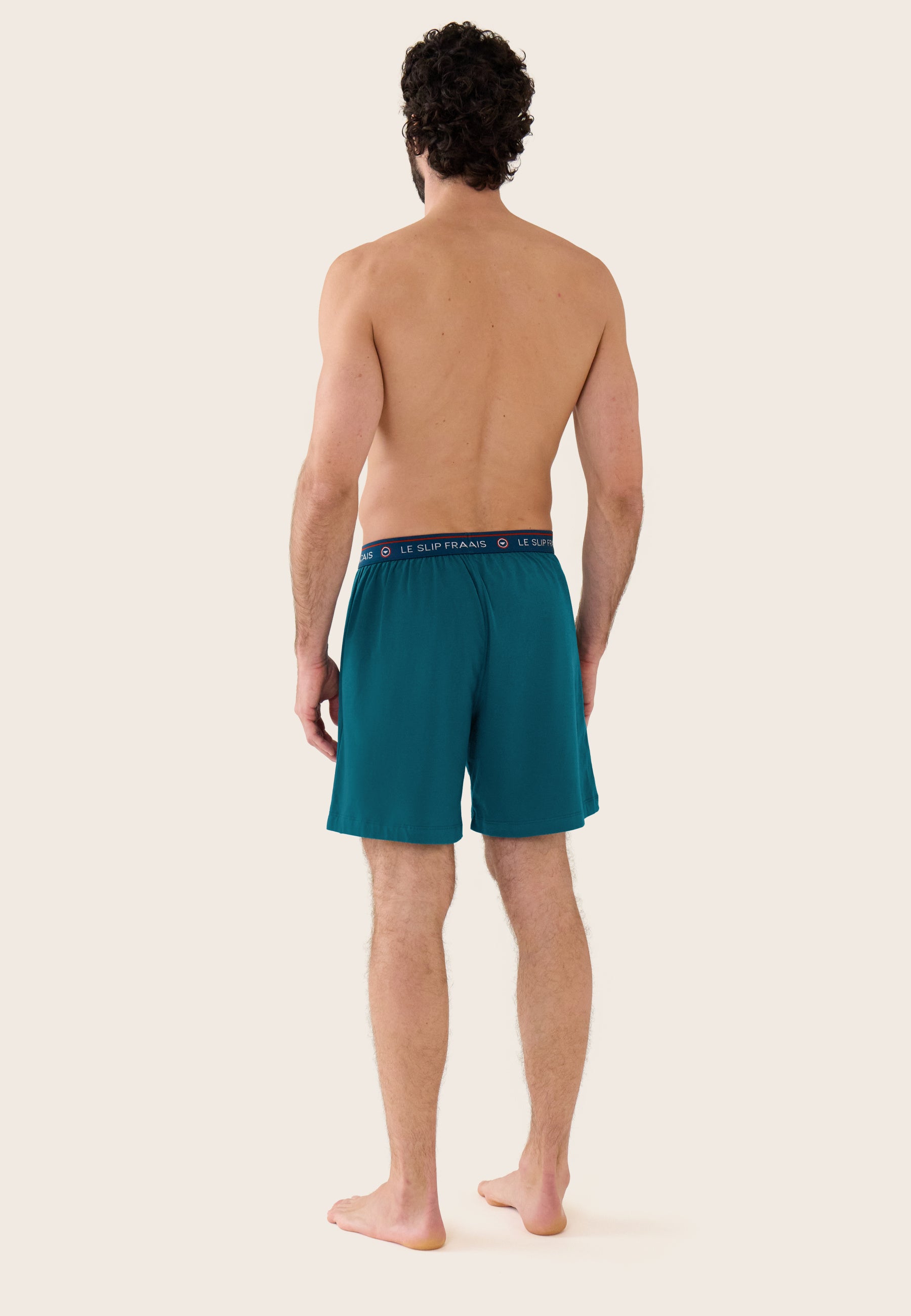 Bas de pyjama court bleu en coton - Invincible Bleu Canard