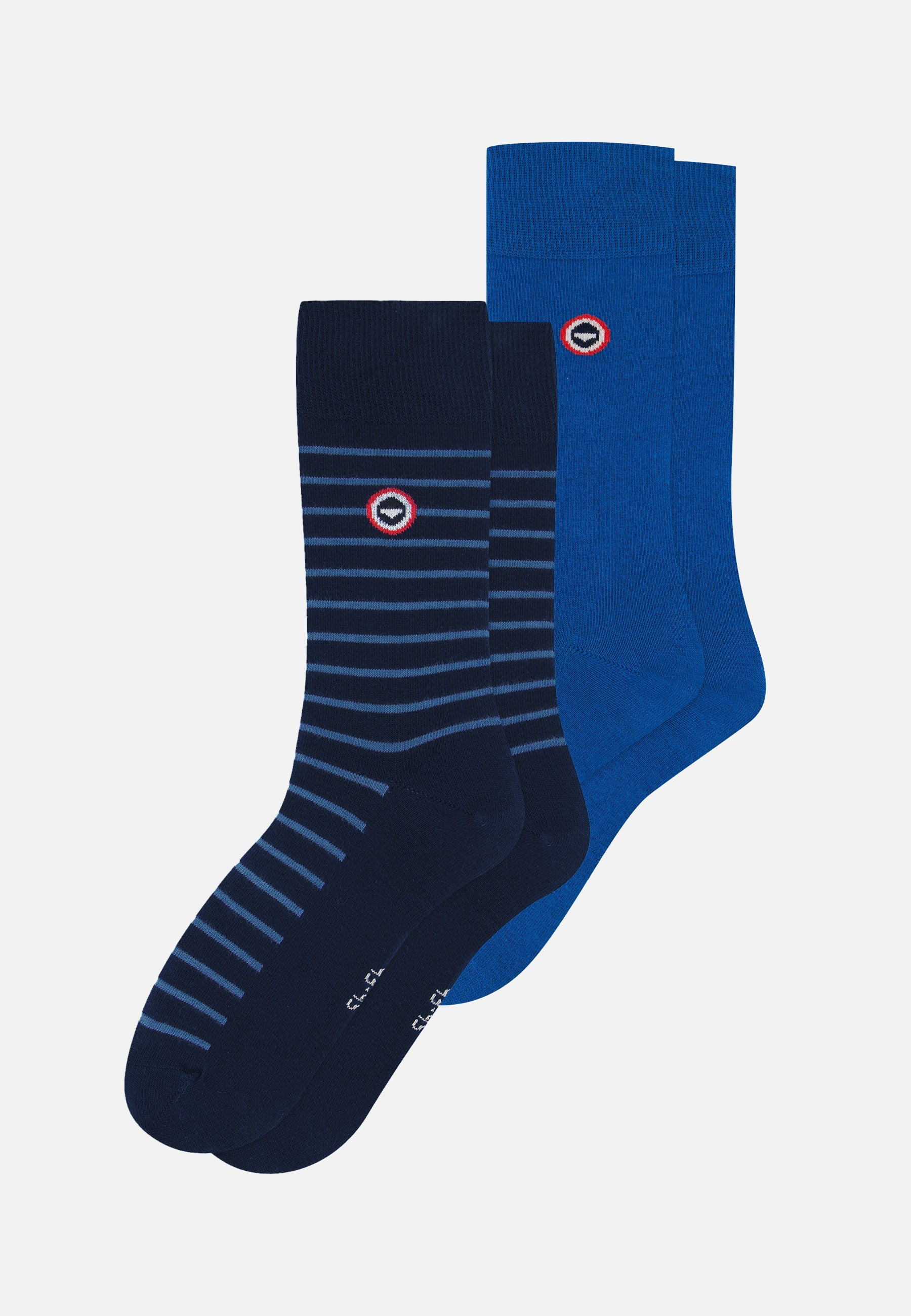 Lot de chaussettes mi-hautes en coton - Chaussettes Turquoise Marine Rayures Acier (OFFERT)