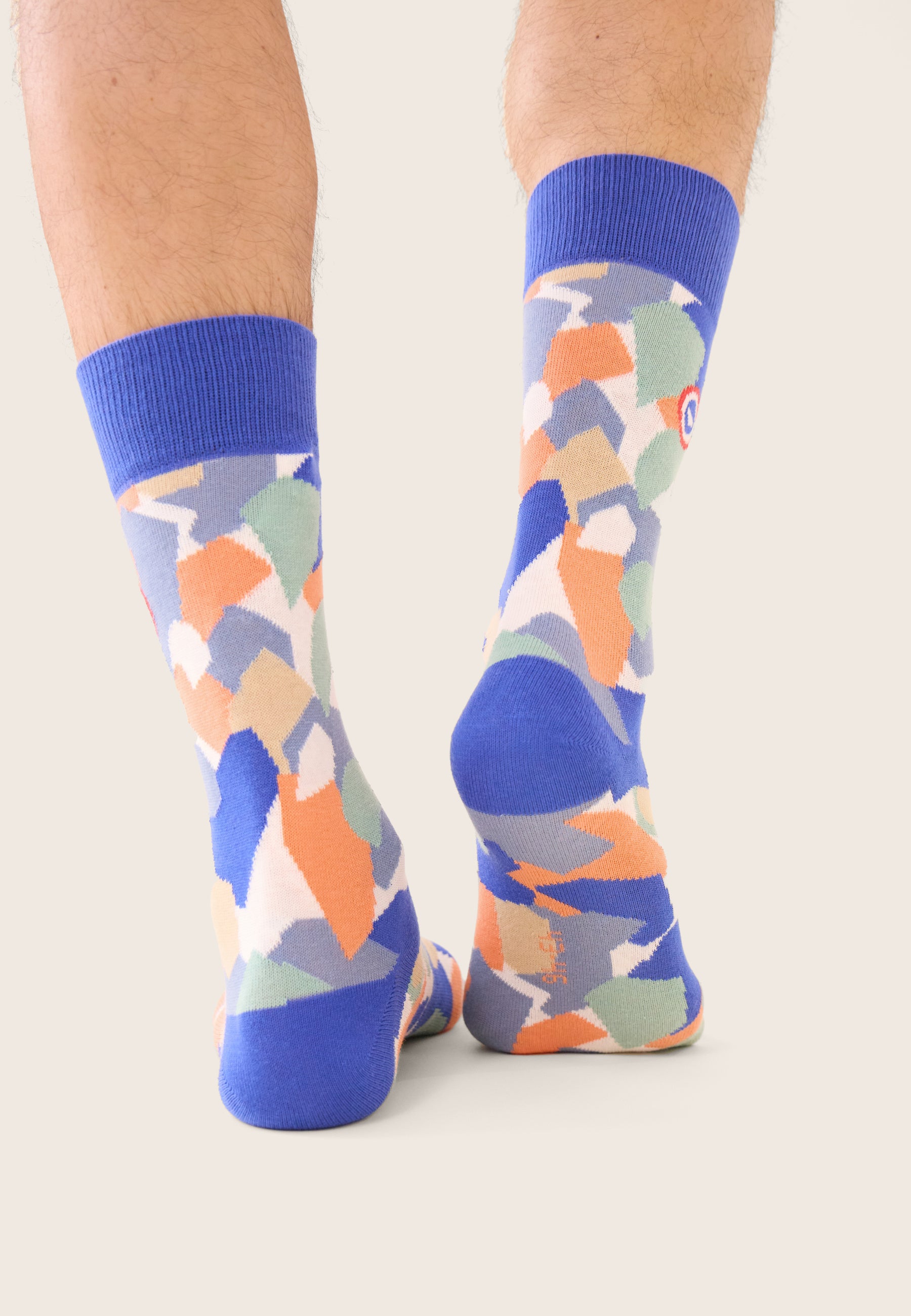 Lot de 3 chaussettes mi-hautes en coton - Chaussettes Bleu Nautique Confetti Vert Azur