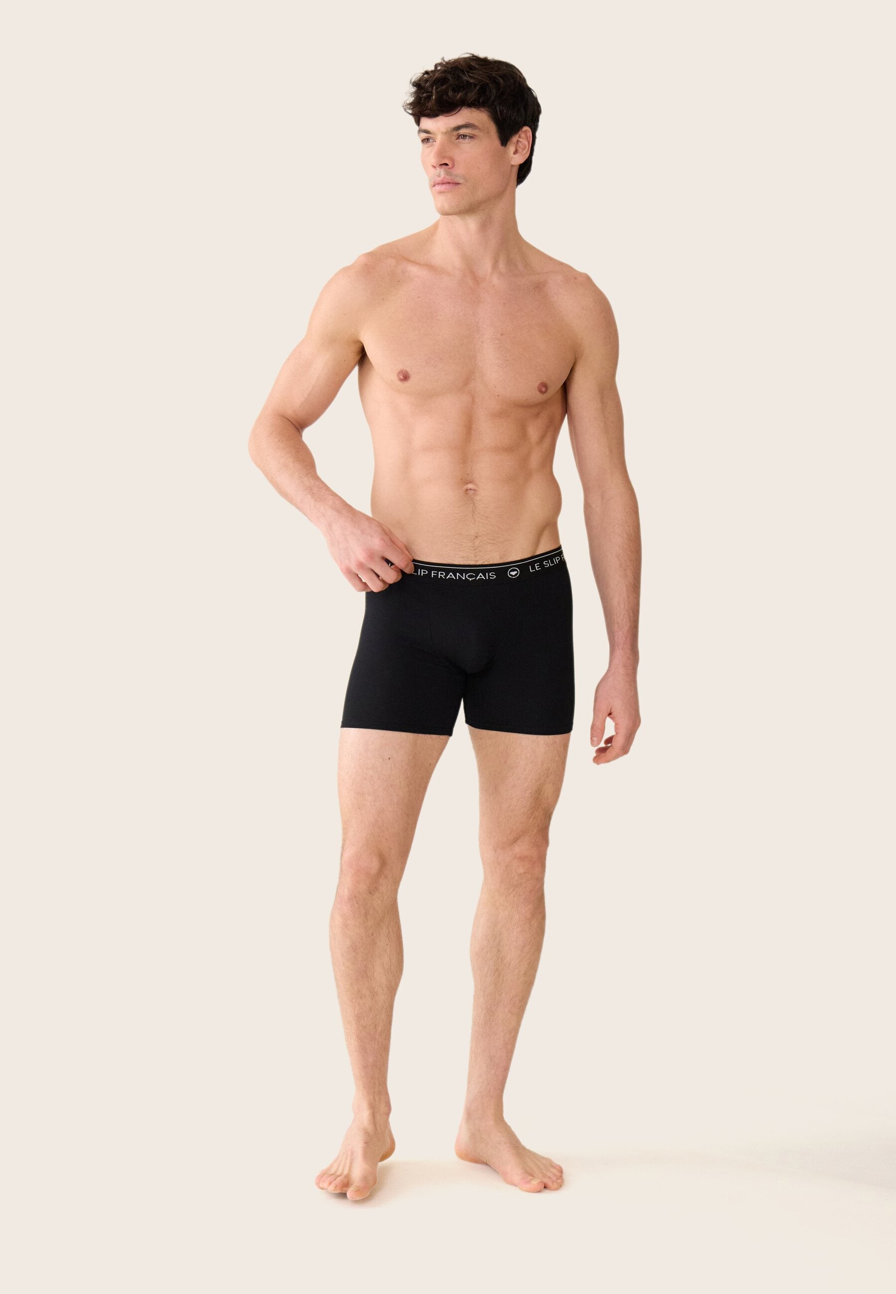 Lot de 3 boxers longs en coton - Boxers Longs Noir