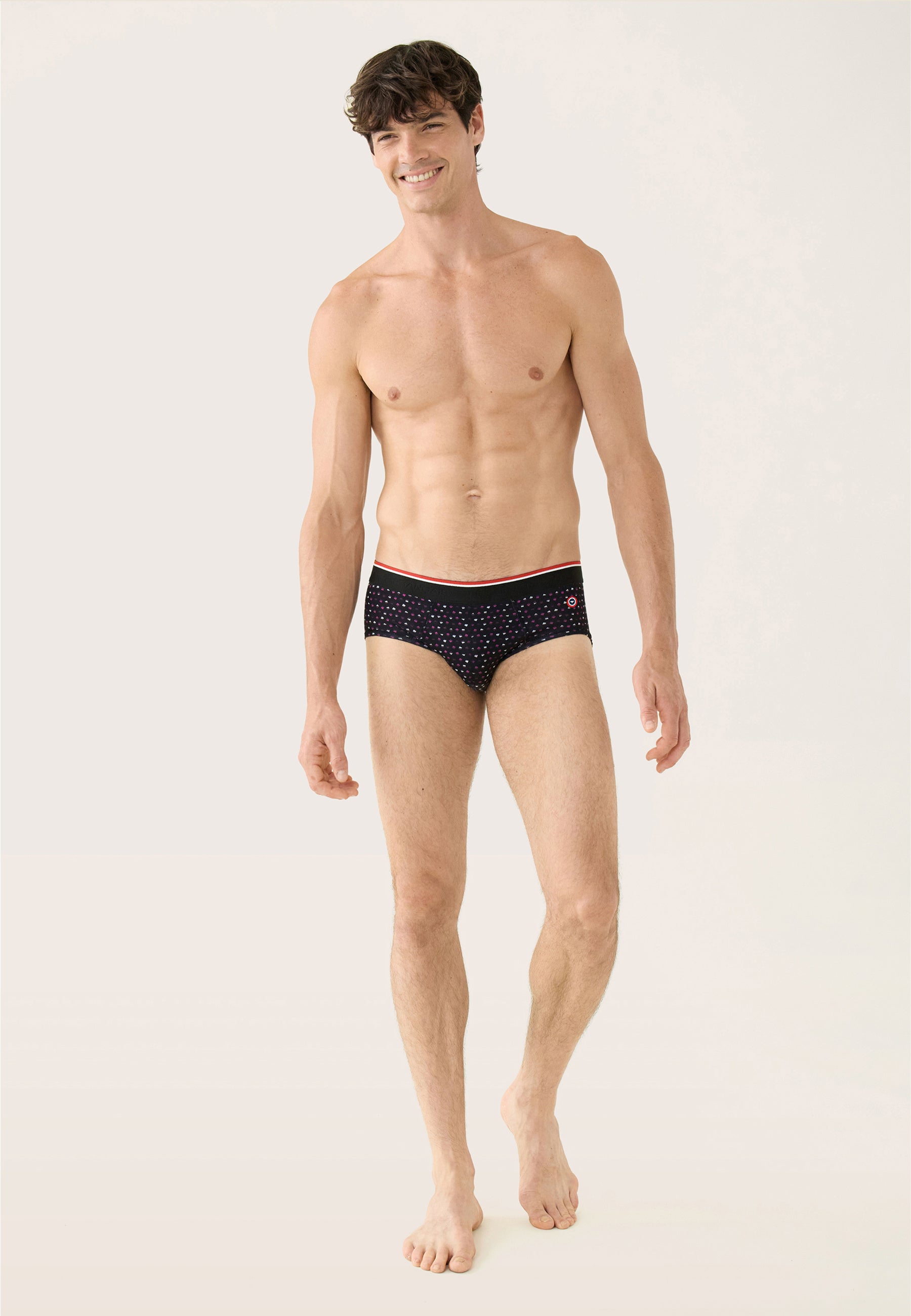 Black briefs with small square pattern - Terrible Petits Carres Noir