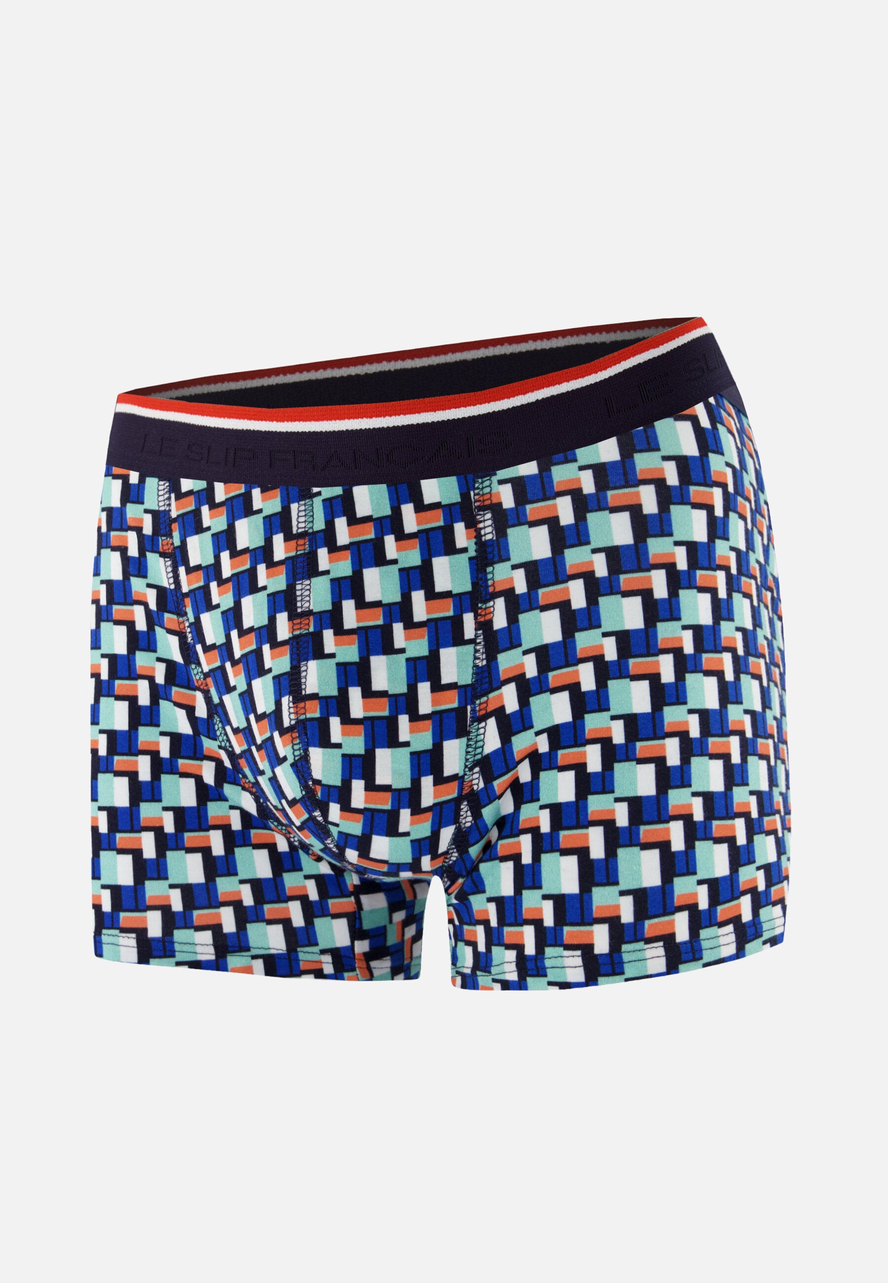 Green cotton boxer shorts with a Corbusier pattern - Marius Corbusier Azure Green