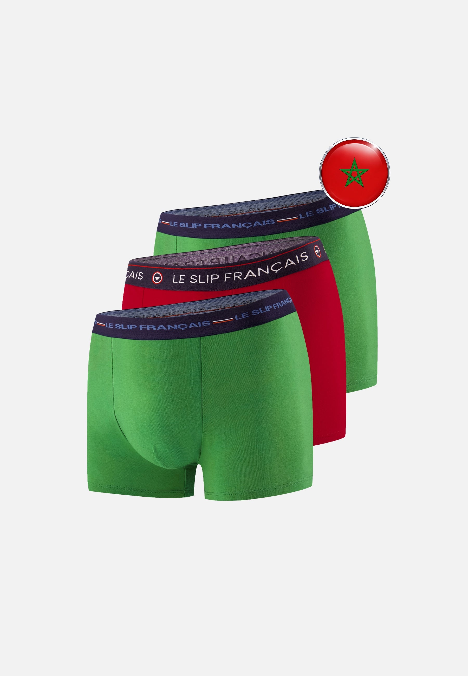 Lot de 3 boxers en coton - Pack Supporter Maroc