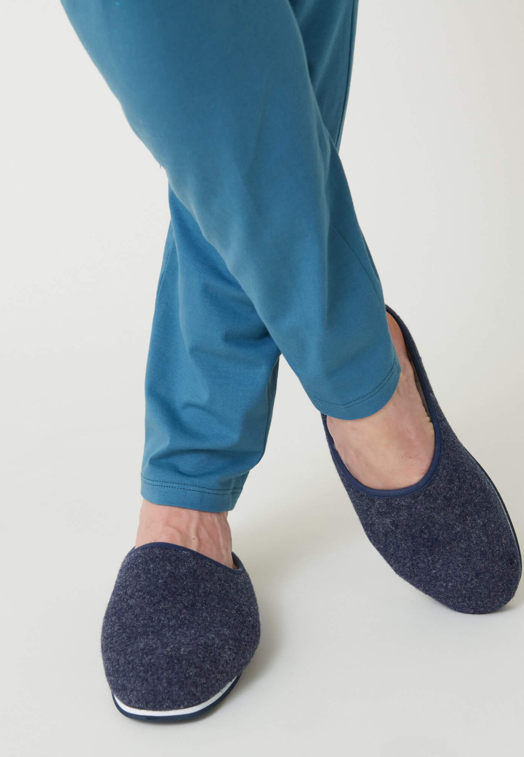 Chaussons d'intérieur en laine - Claude Marine