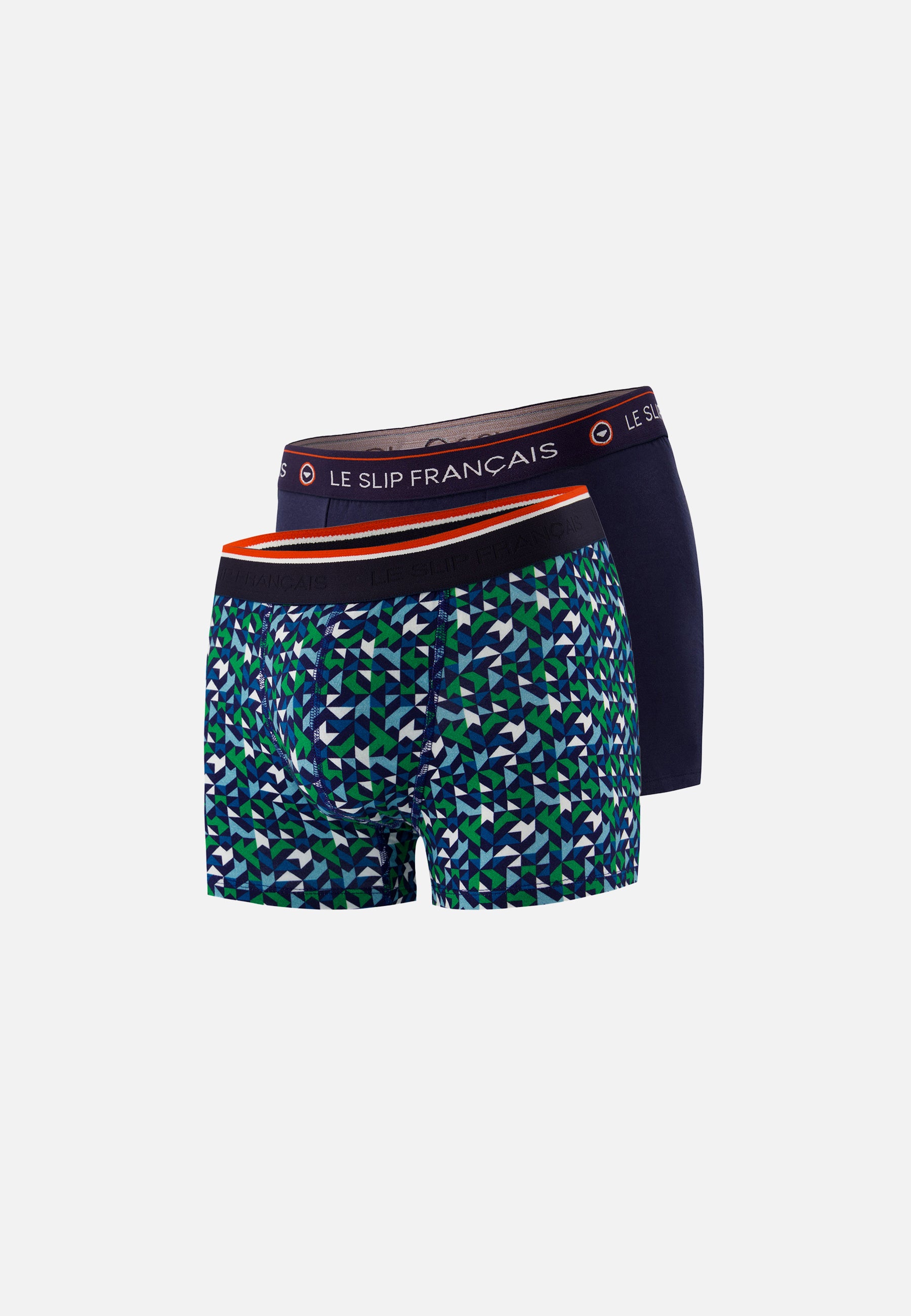 Lot de 2 boxers en coton - Boxers Mosaïque Indigo Marine
