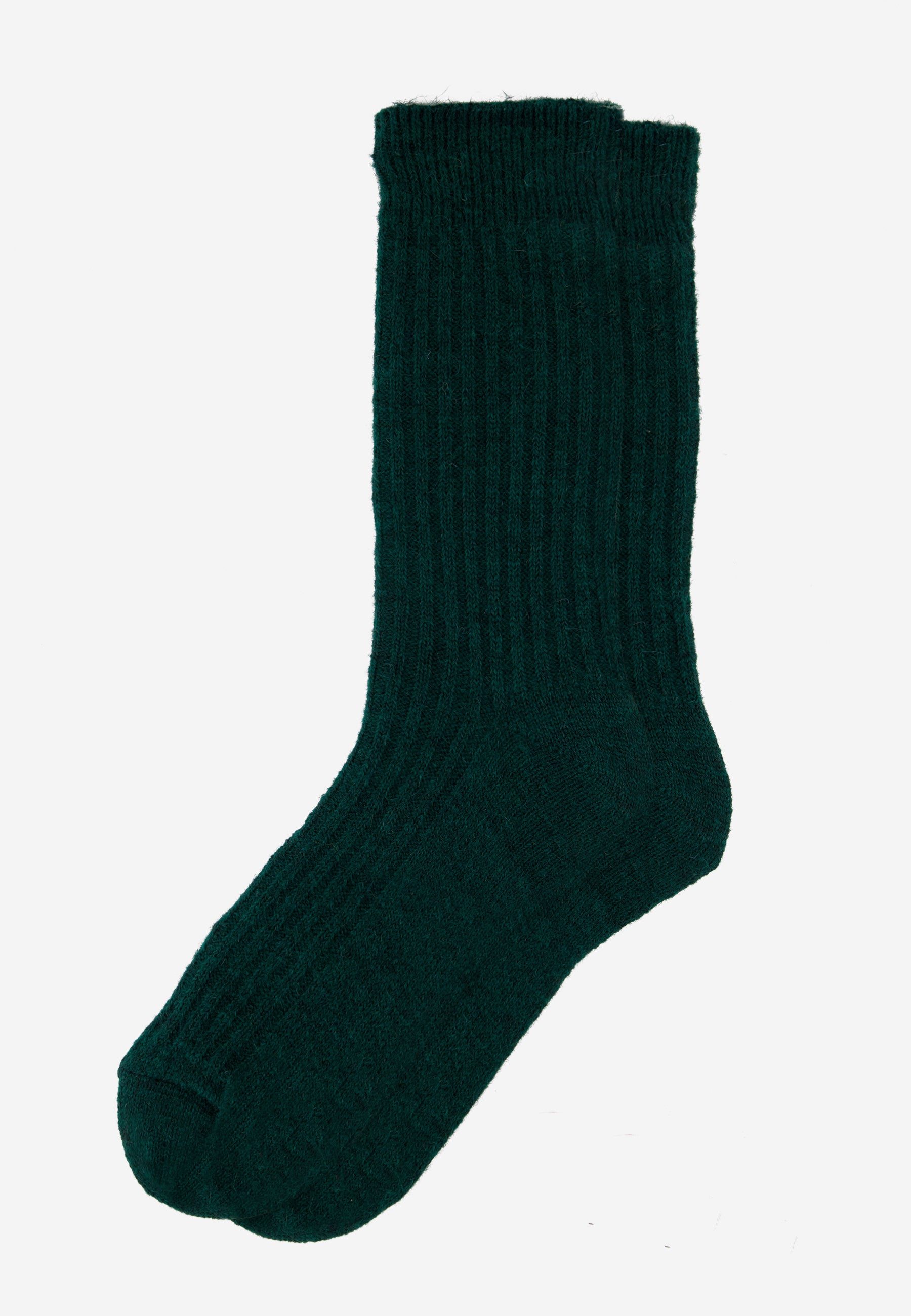 Mid-calf socks in fir green with mohair - Andy Green Fir