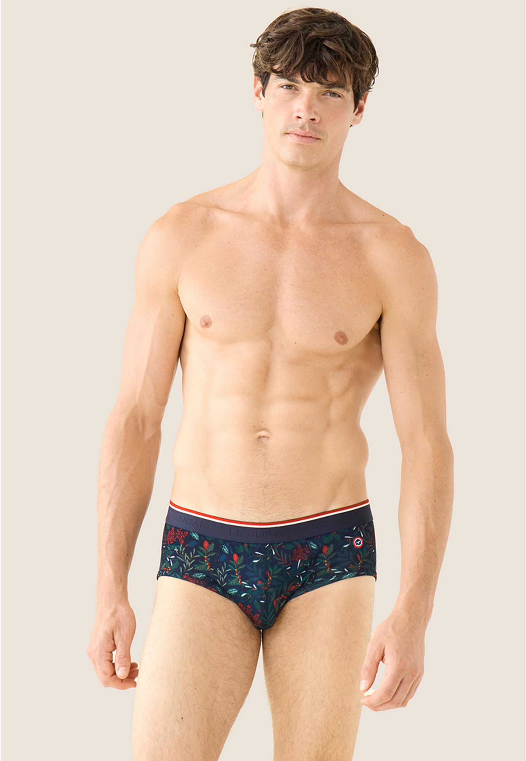 Navy blue holly pattern briefs - Terrible Holly Green Marble
