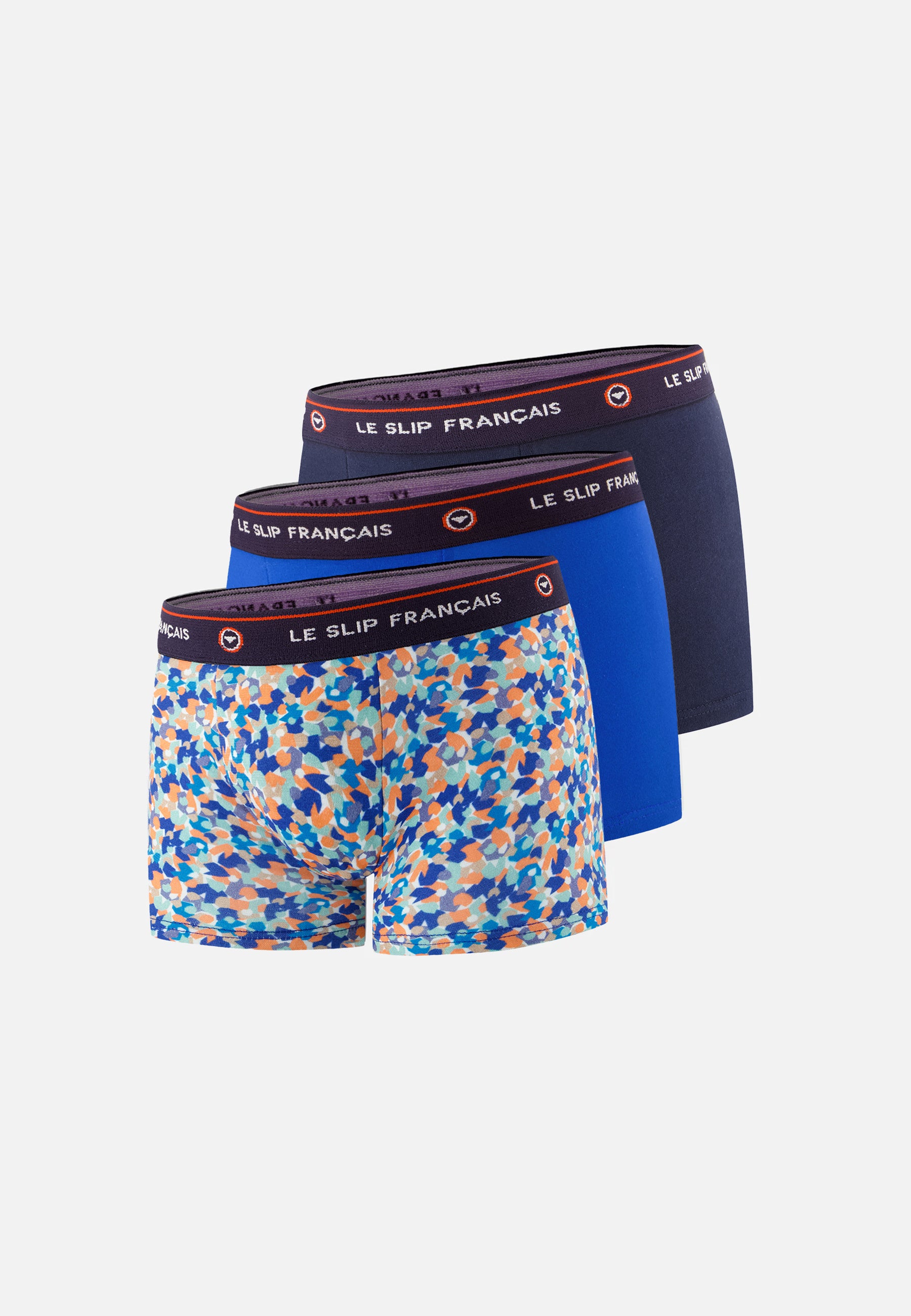 Pack of 3 children's cotton boxer shorts - Navy Confetti Nautical Blue Boxer Shorts