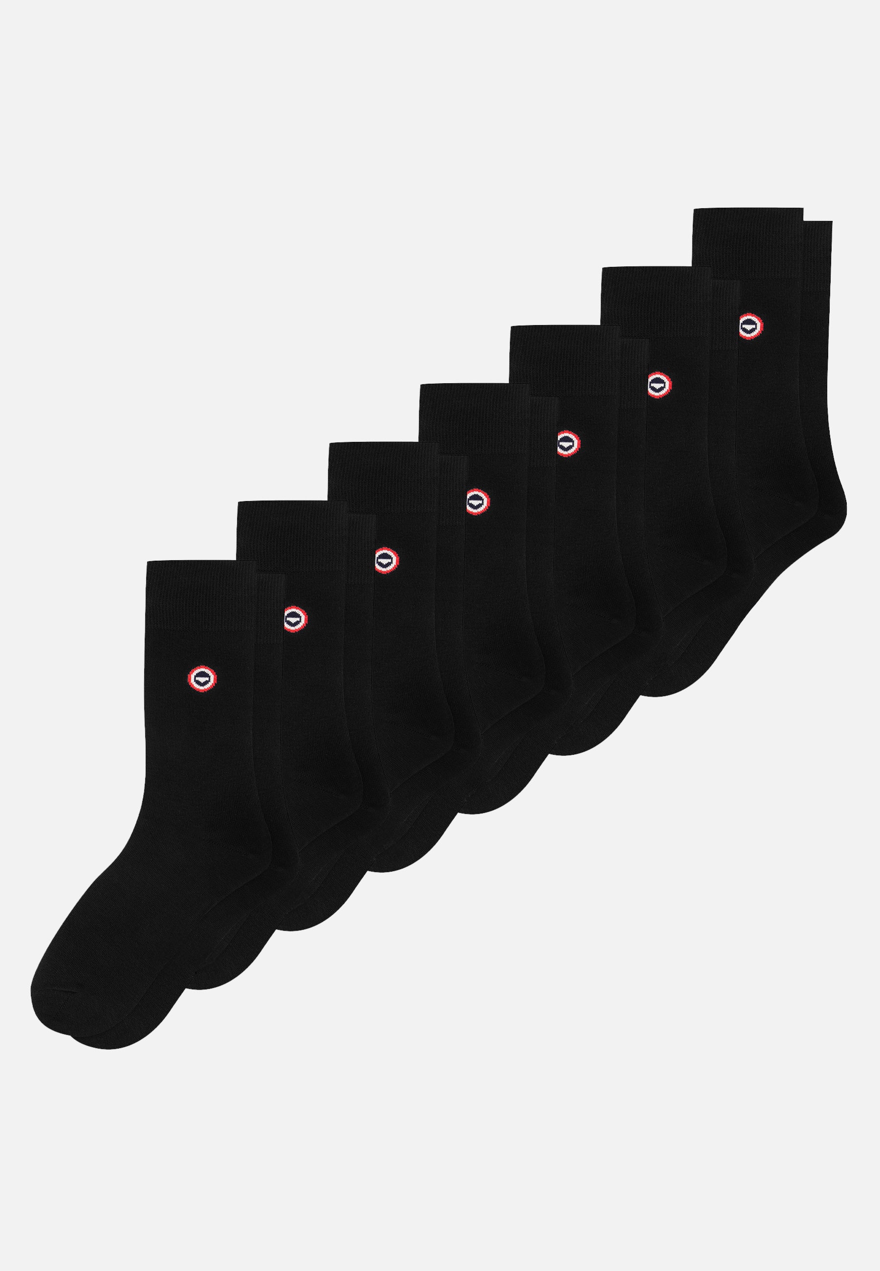 Lot de 7 chaussettes mi-hautes noir en coton - Chaussettes Noir