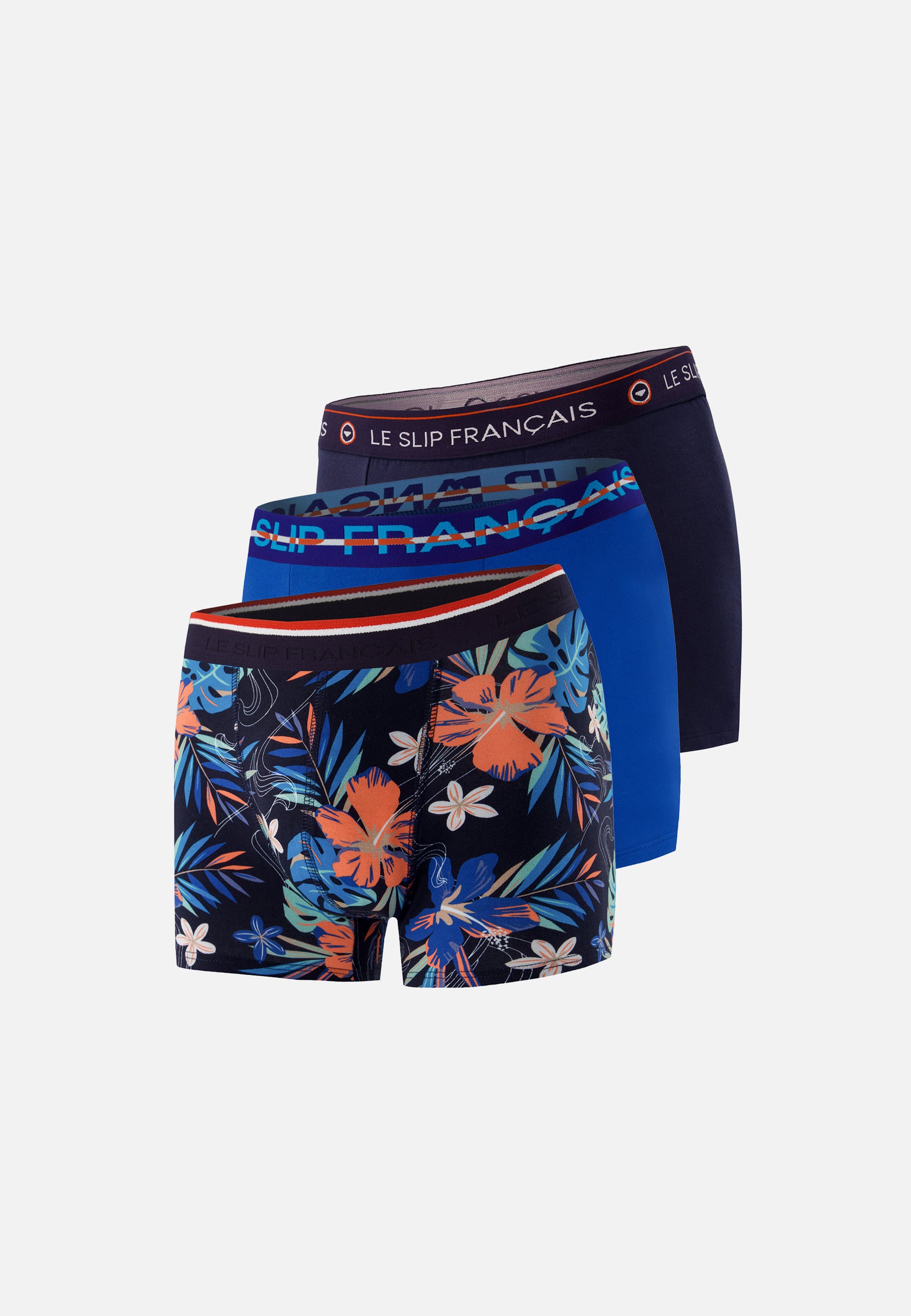 Pack of 3 cotton boxer shorts - Navy Blue Nautical Hawaii Boxers