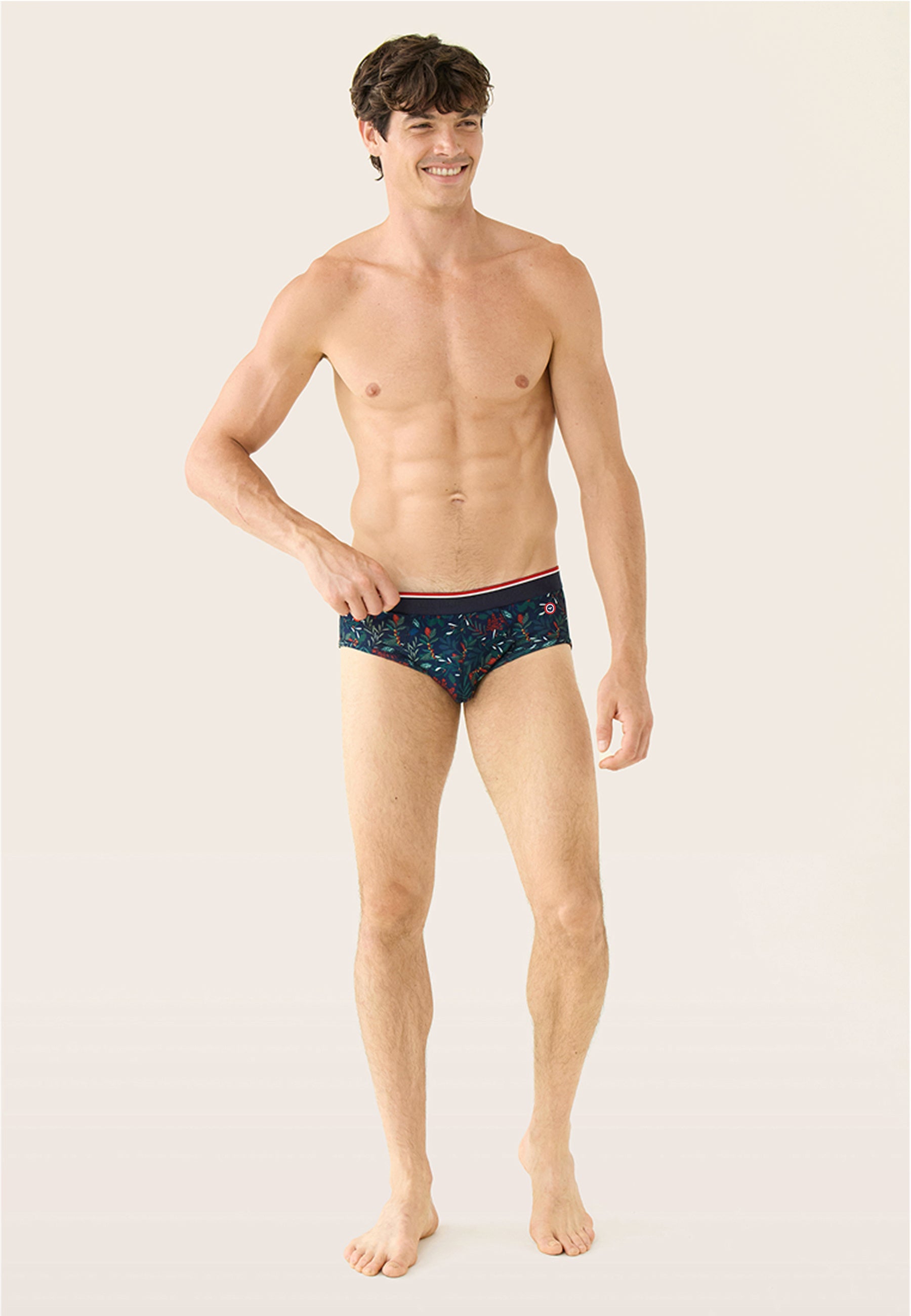 Navy blue holly pattern briefs - Terrible Holly Green Marble