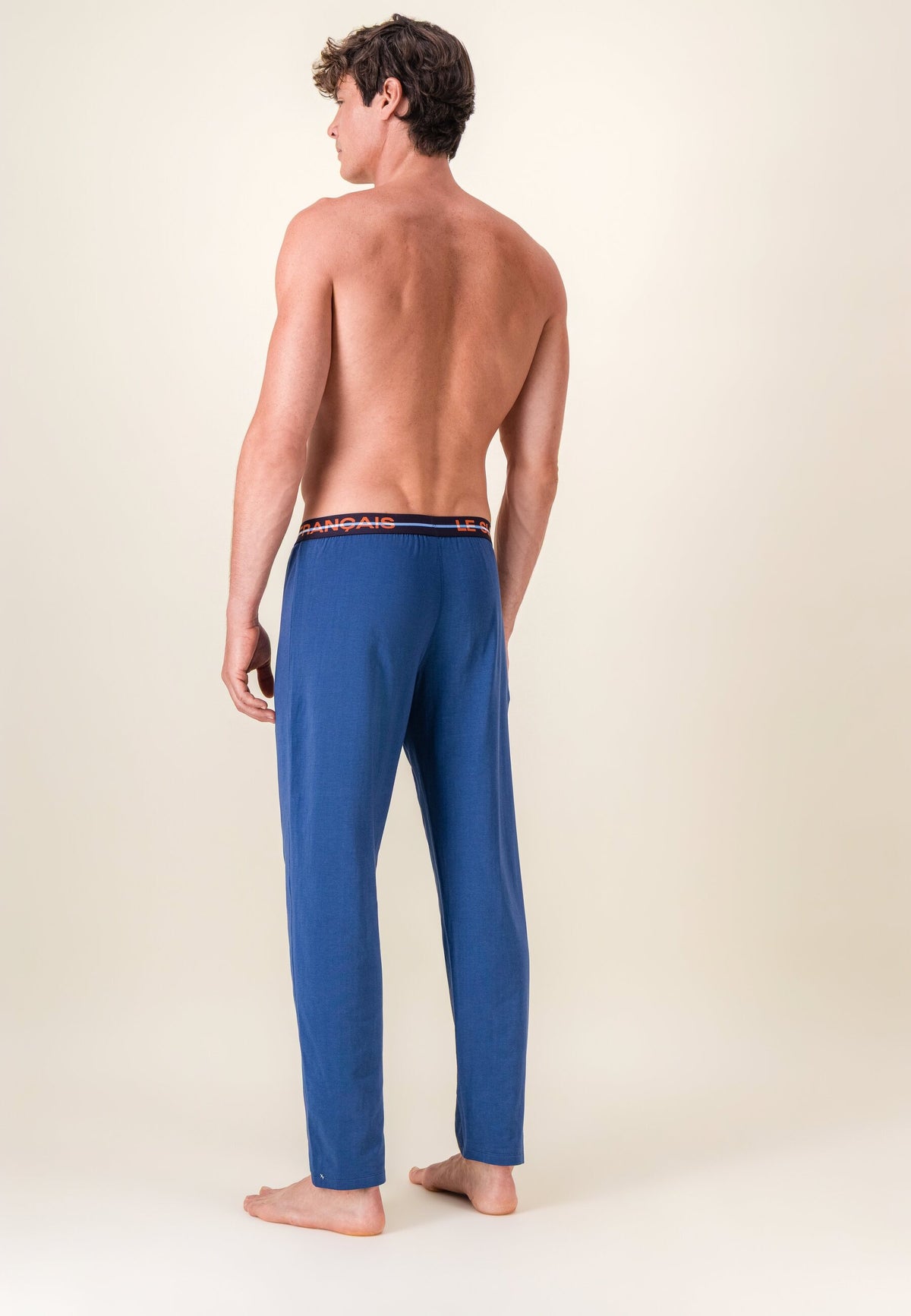 Bas de pyjama long bleu en coton - Indomptable Bleu Acier