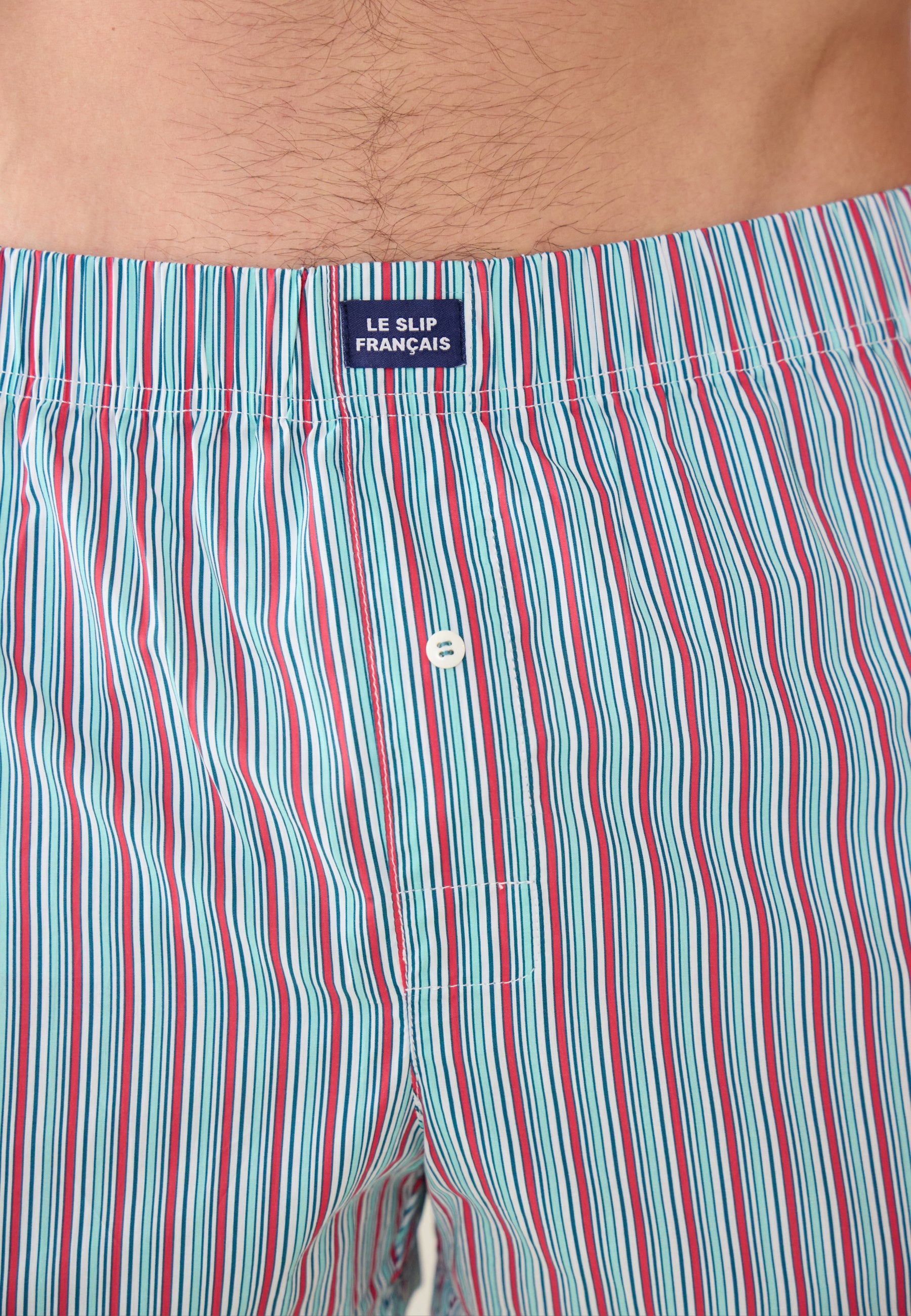 Pink striped cotton mattress boxer shorts - Jacques Striped Mattress Pink Cherry
