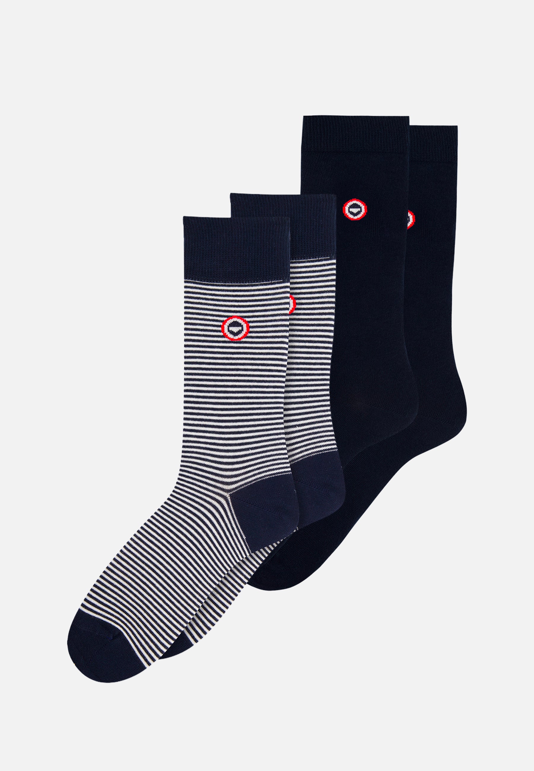 Pack of 2 mid-calf socks - Navy Blue Striped Socks