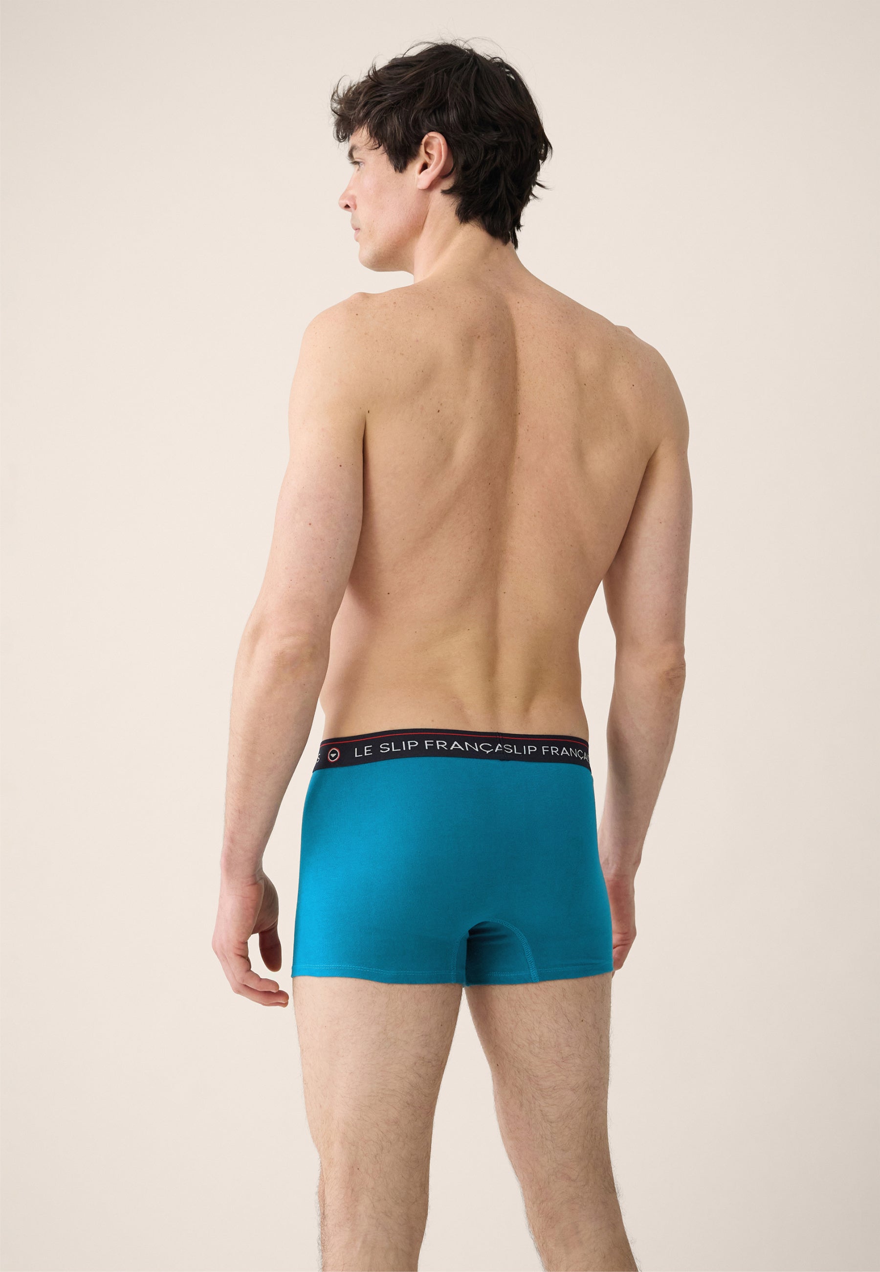 Boxer bleu topaz en coton - Redoutable Topaz