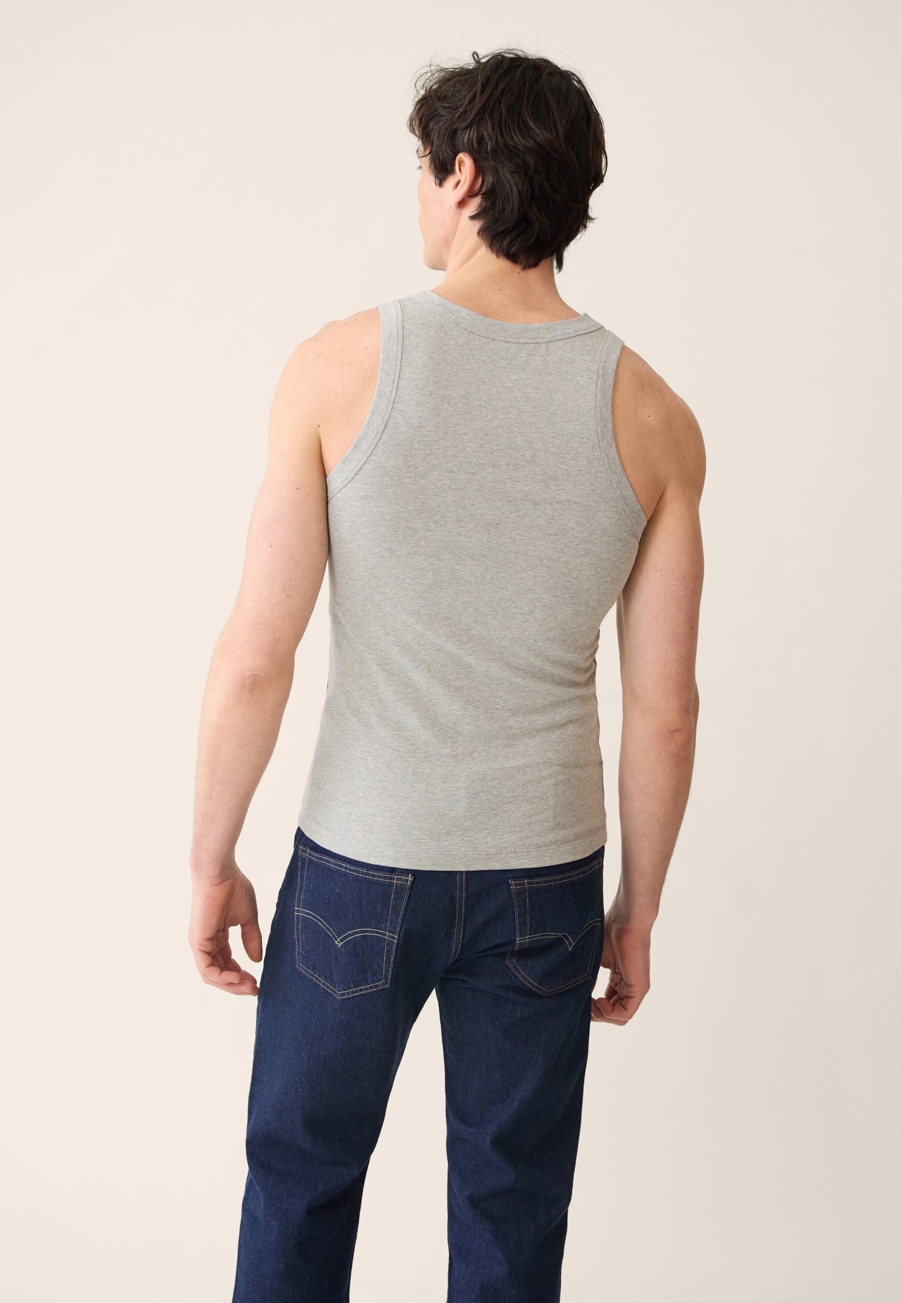 Men's gray cotton tank top - Fulminant Gris