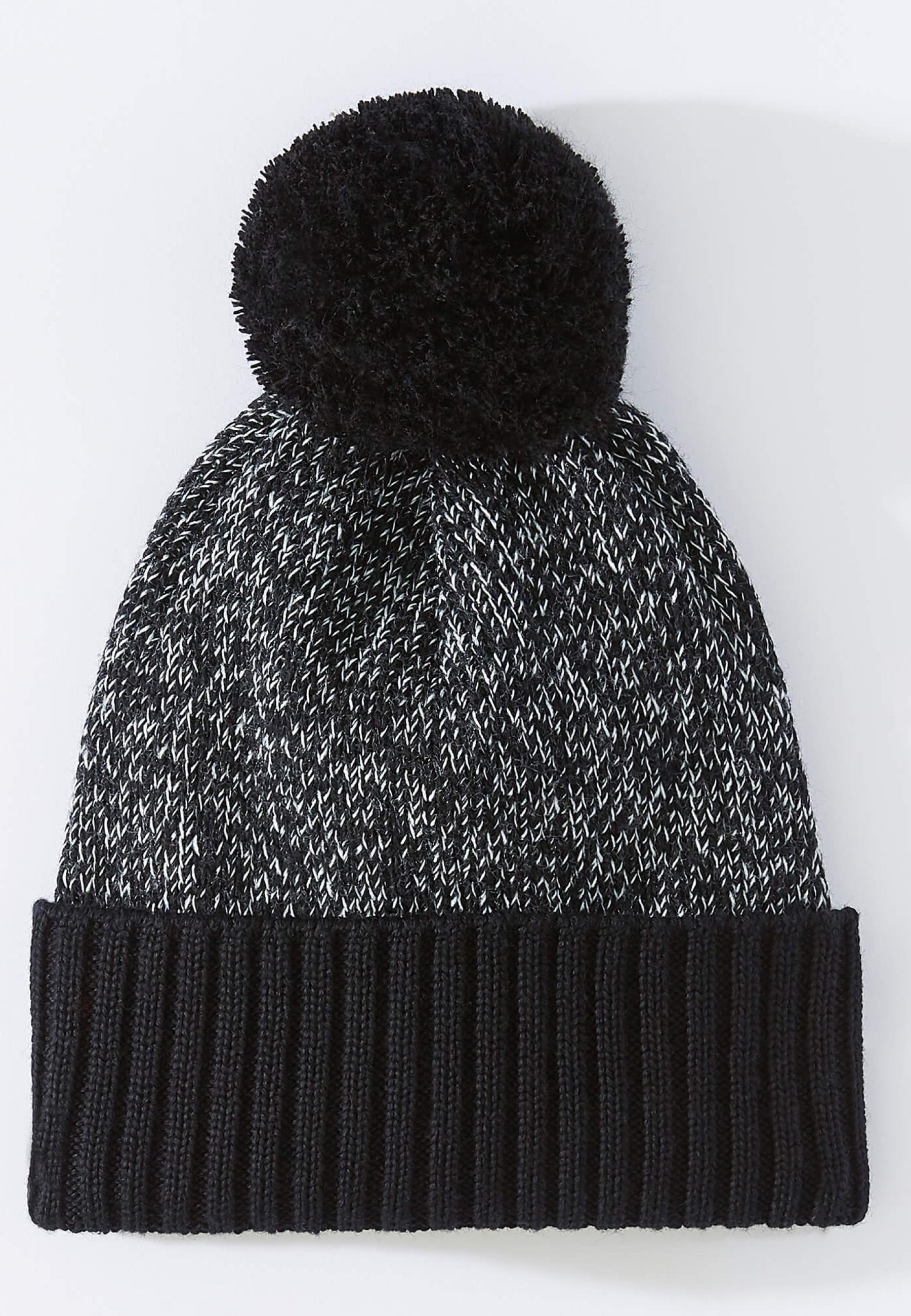 Bonnet en mélange laine - Bonnet Mouline Noir Blanc