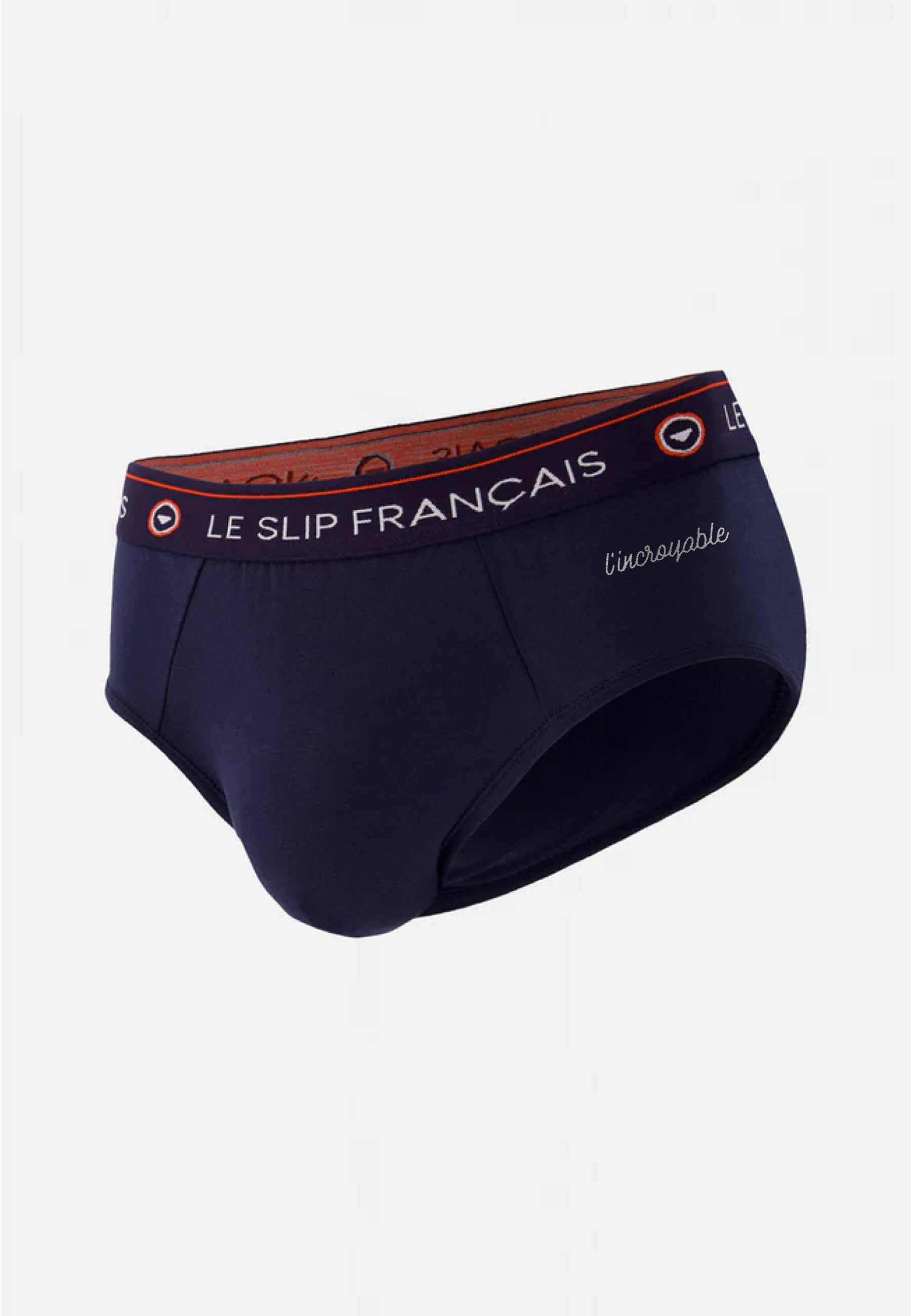 Slip bleu marine en coton - Intrépide Marine Brodé L'Incroyable