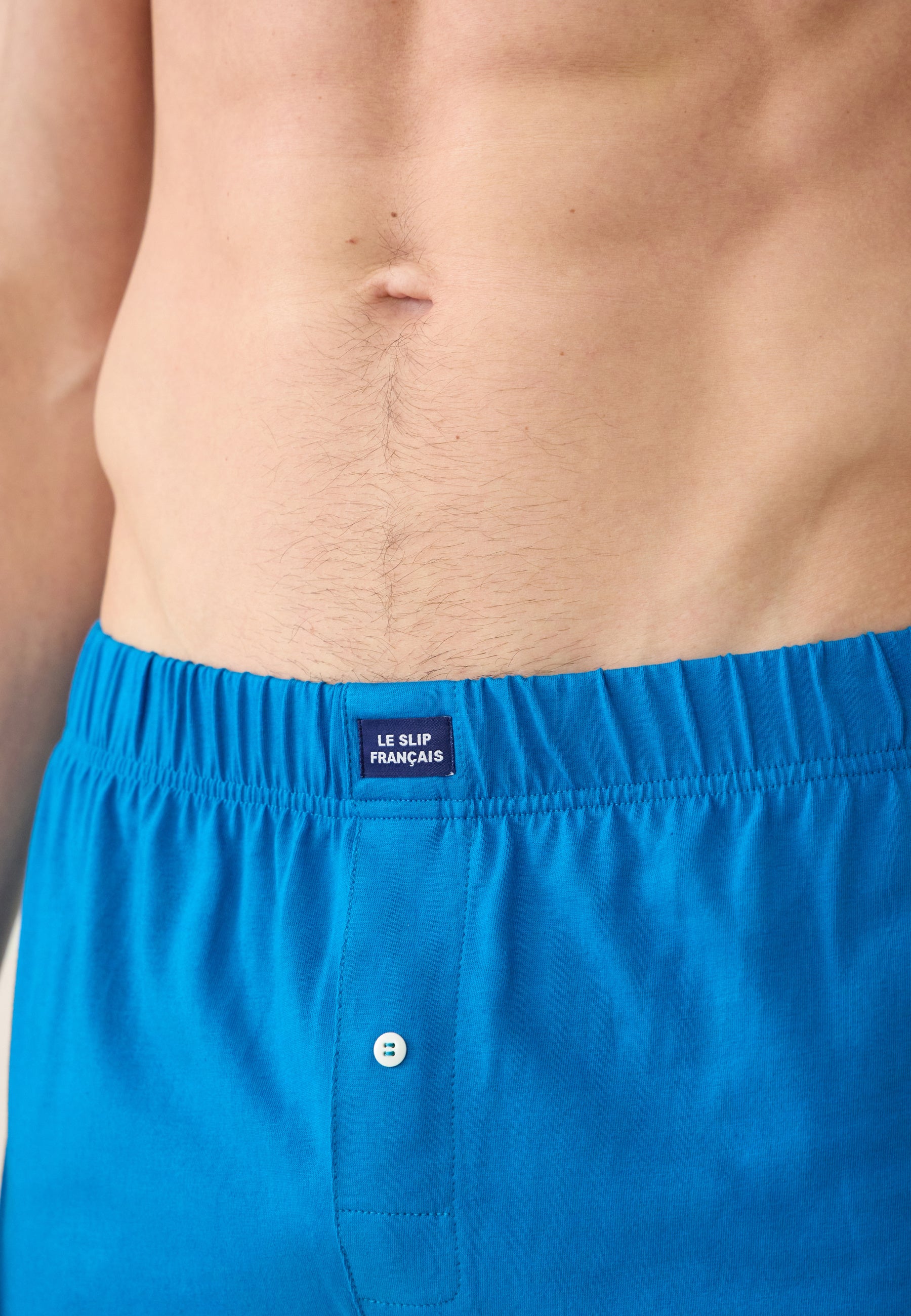 Turquoise blue cotton jersey boxer shorts - Fredo Turquoise Blue