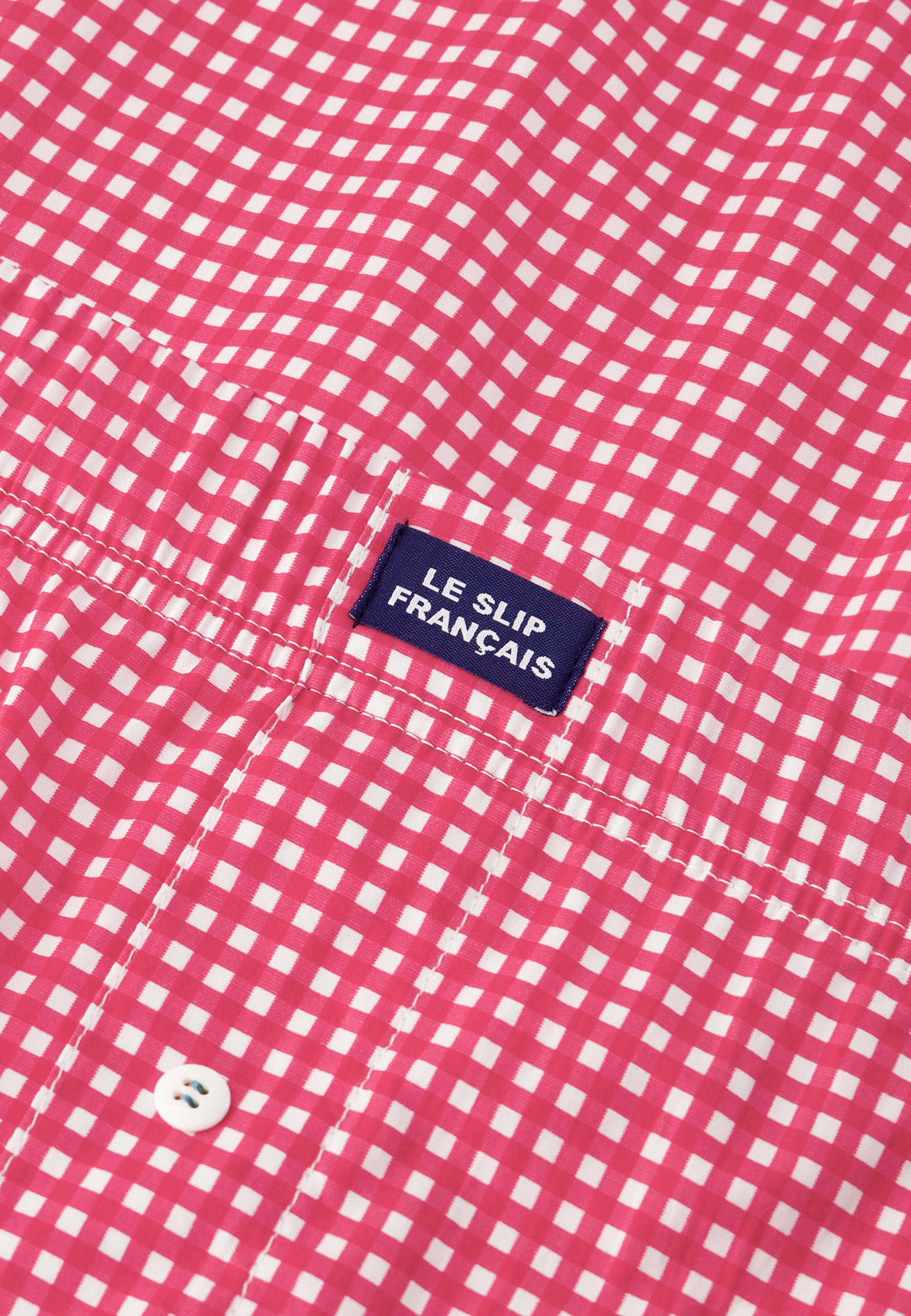 Caleçon à carreaux rose en coton - Jacques Vichy Rose Cerise