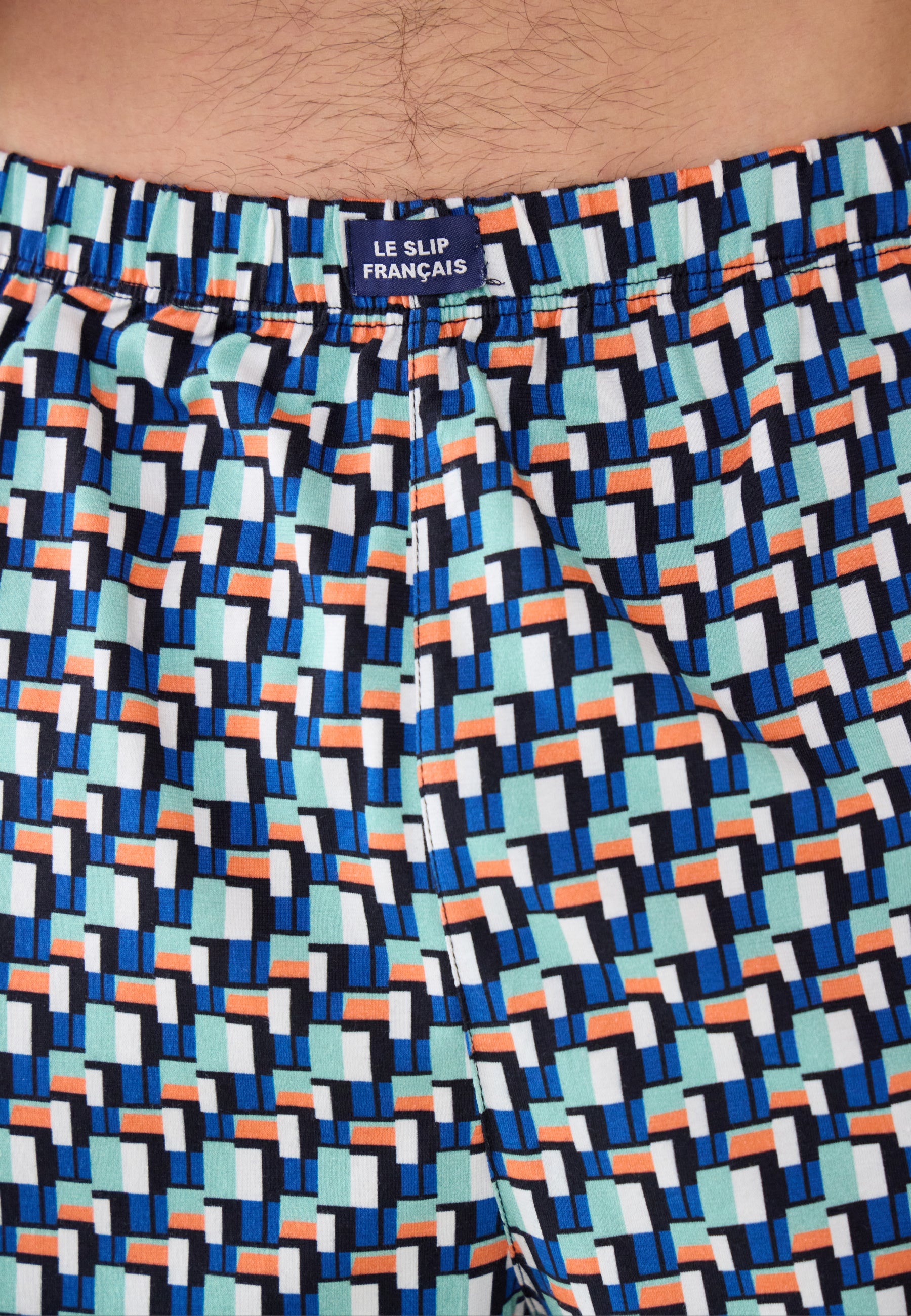 Cotton pyjama set (top and shorts) - Great white short-sleeved pyjama top and Fredy Corbusier pyjama bottoms