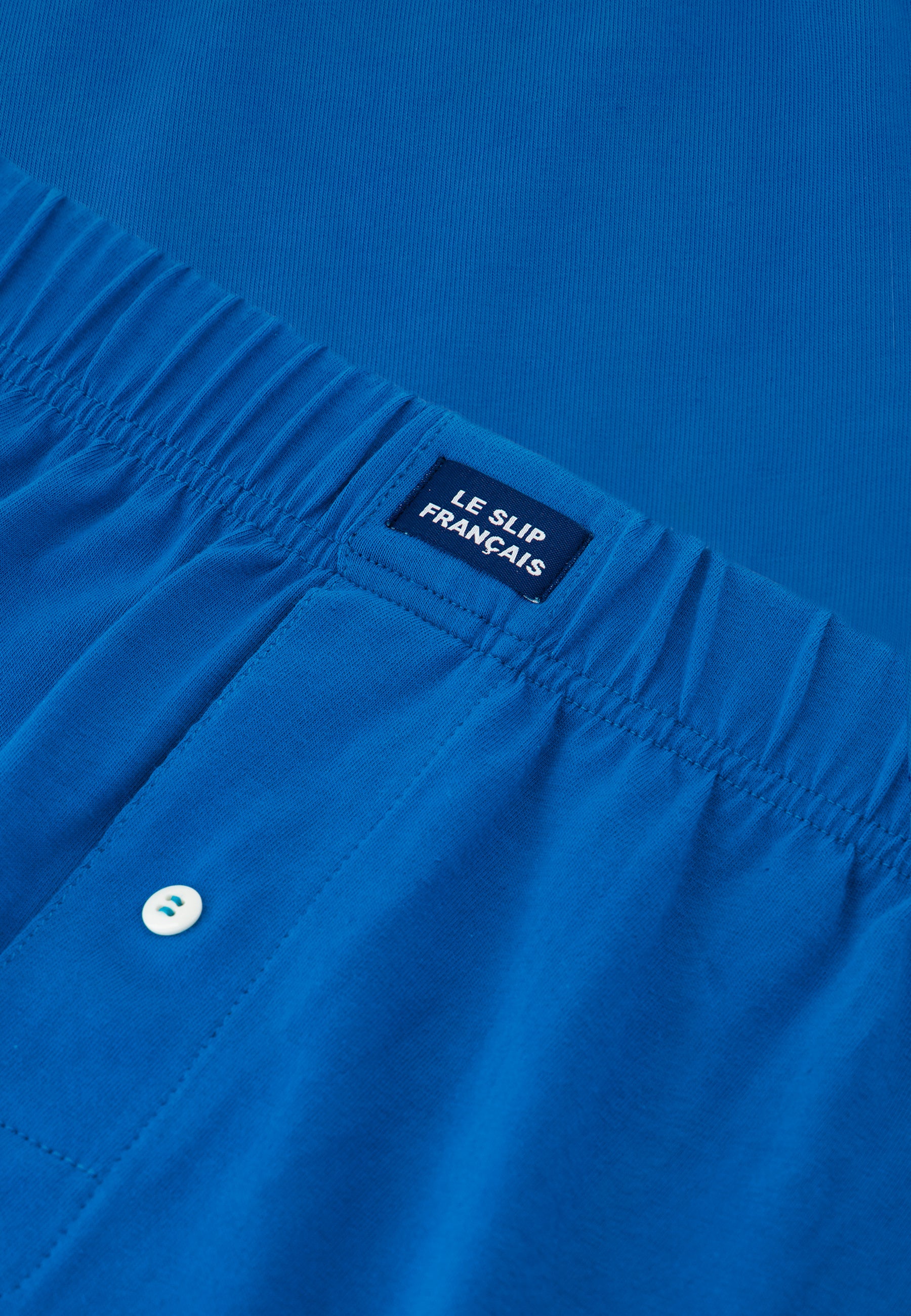 Turquoise blue cotton jersey boxer shorts - Fredo Turquoise Blue