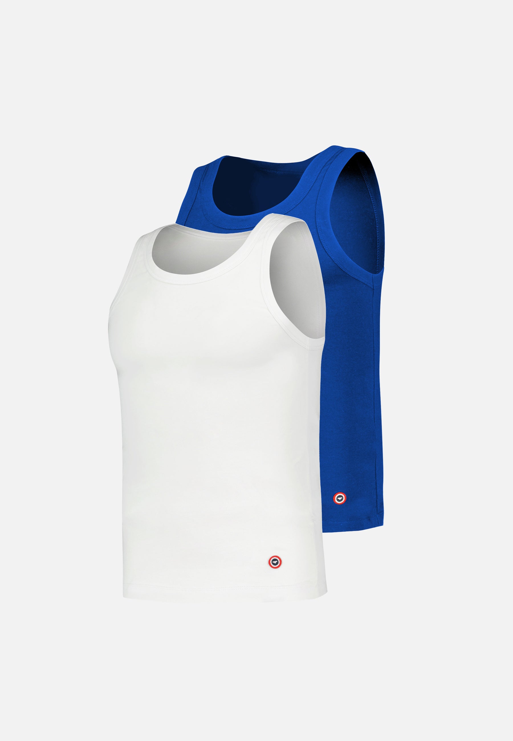 Set of 2 cotton tank tops - Fulminant Nautical Blue and White Tank Top Duo