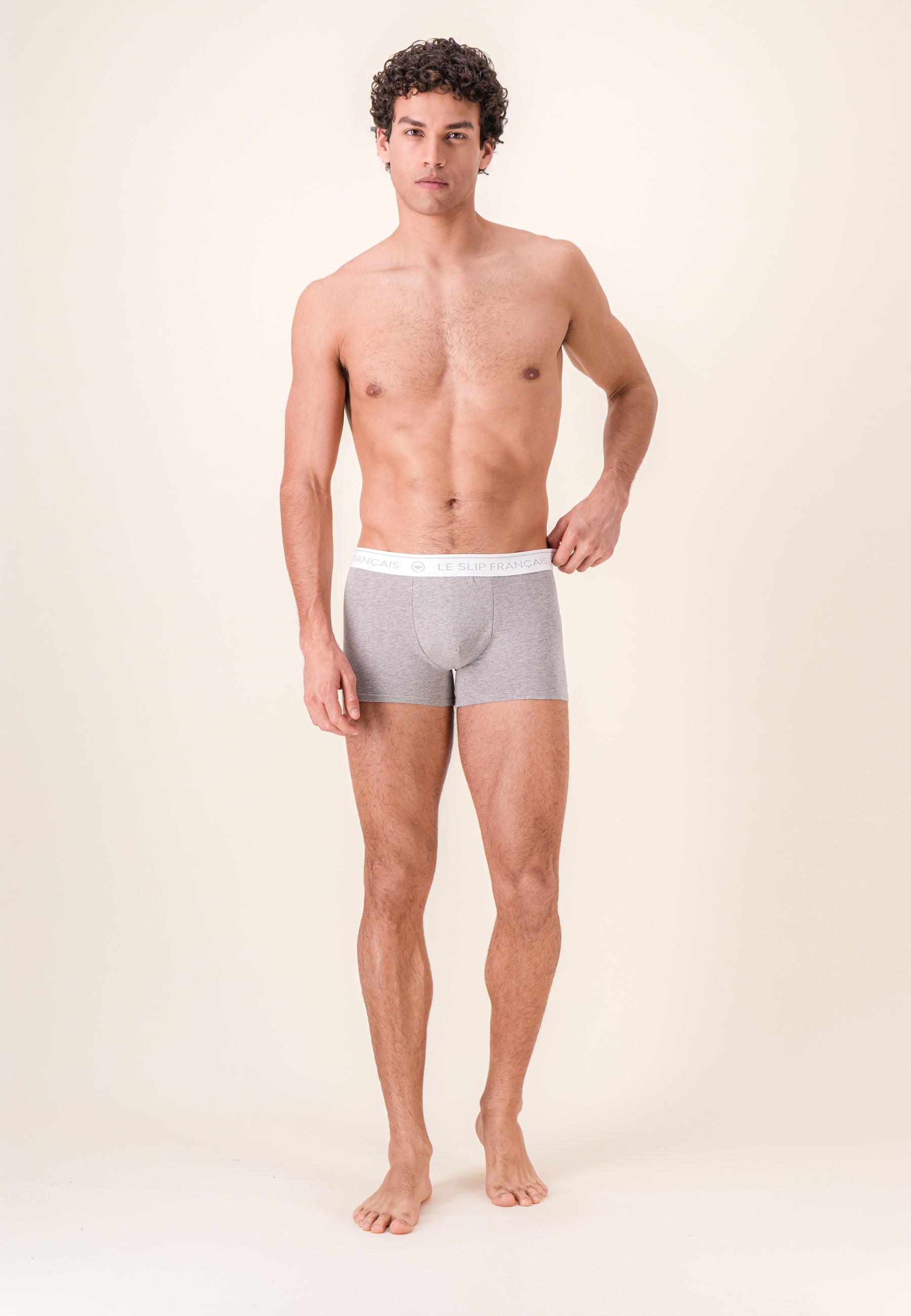 Grey cotton boxer briefs - Redoutable Heather Grey