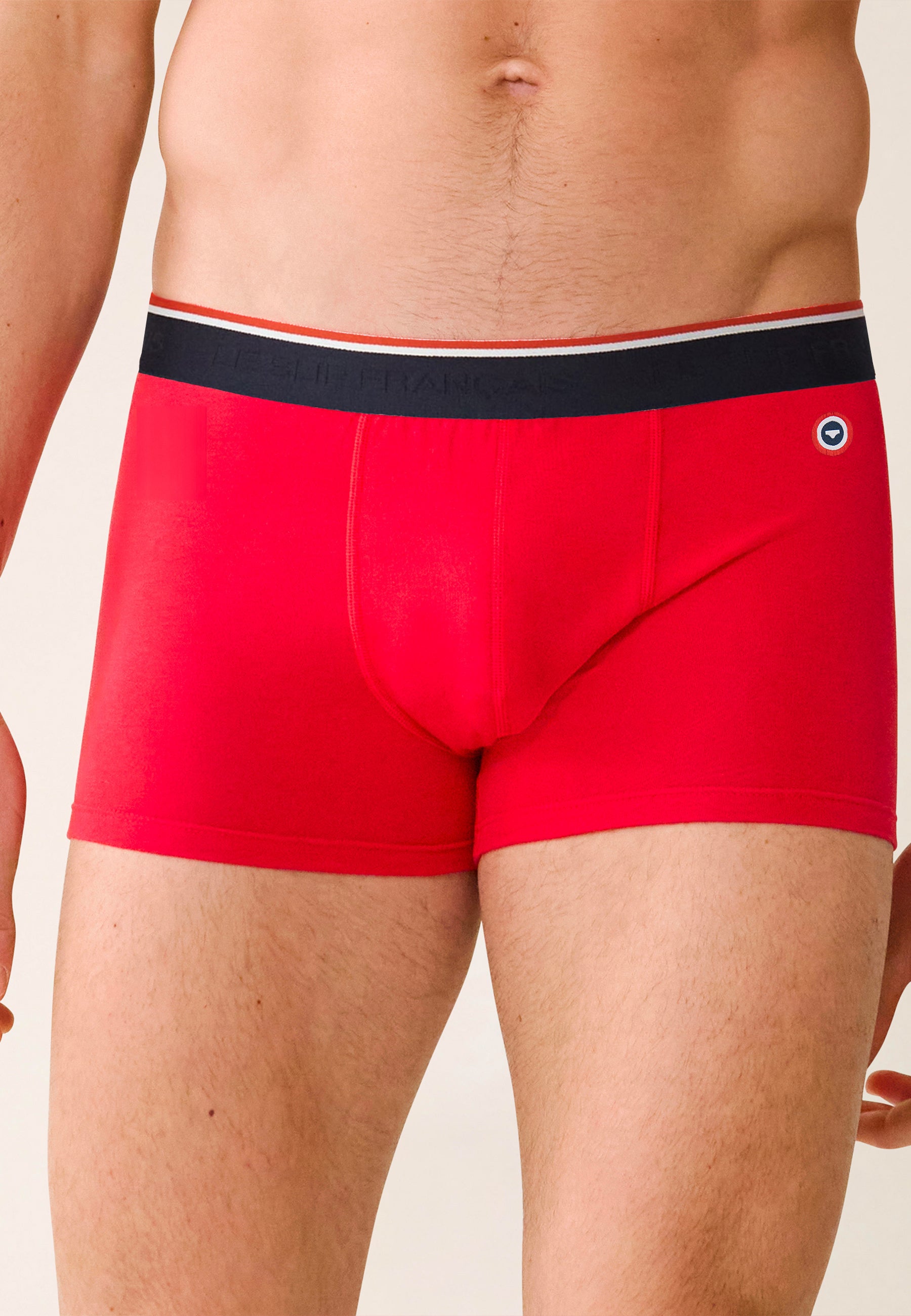 Boxer rouge en coton avec cocarde - Marius Rouge