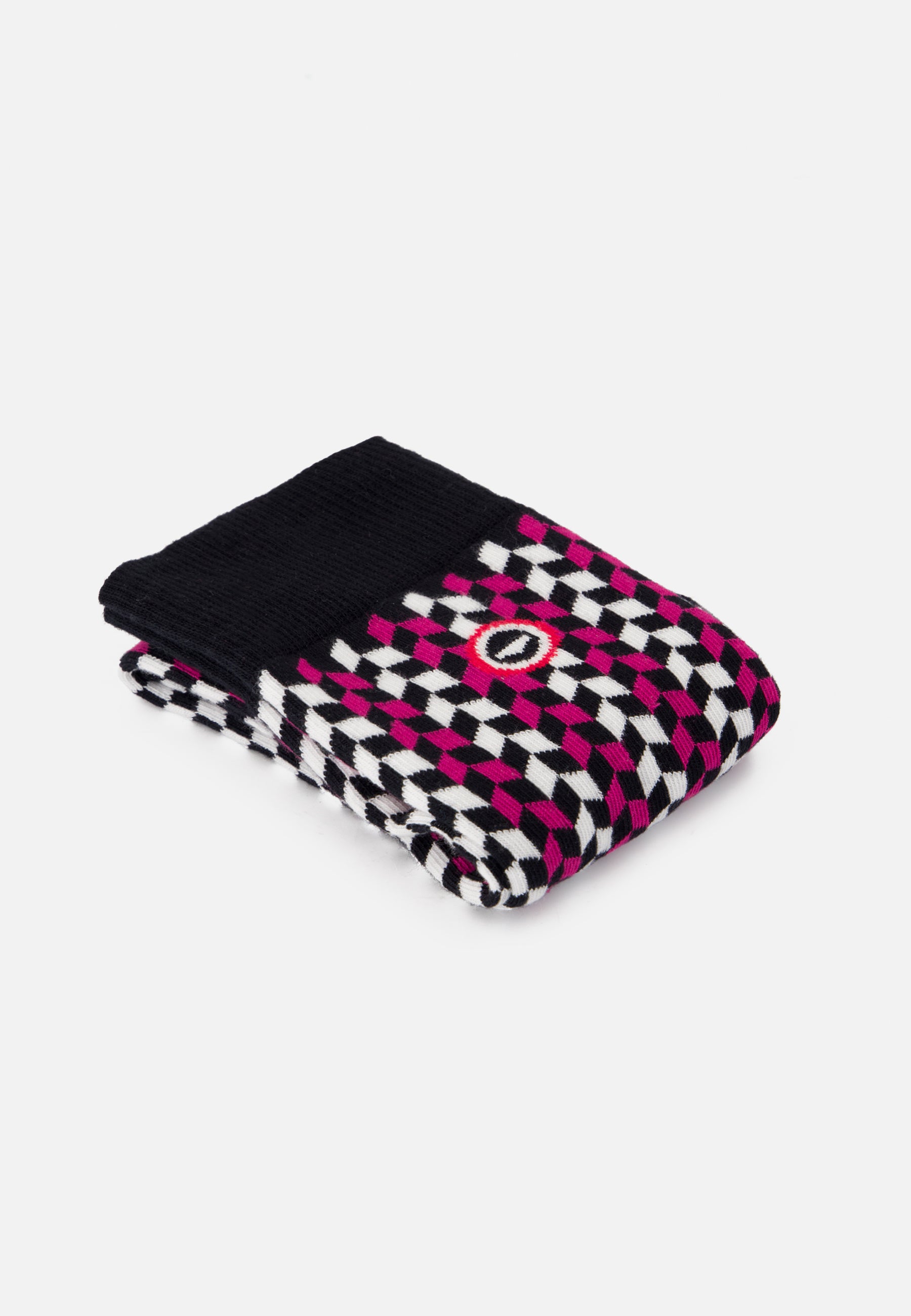 Fuchsia mid-calf socks with fancy darts - Lucas Flechette Fuchsia