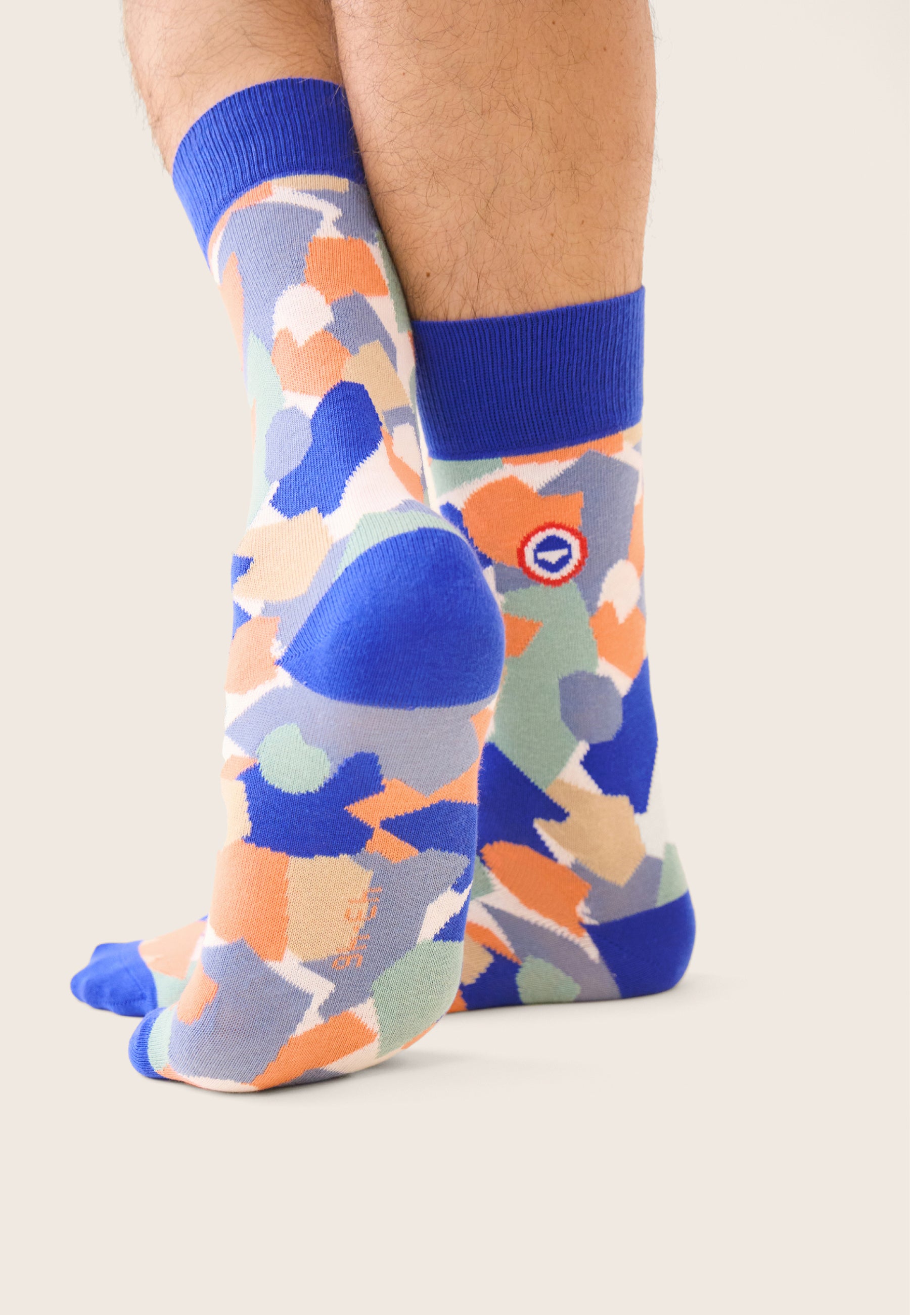 Chaussettes mi-hautes bleu à motifs confetti - Lucas Confetti Bleu Nautique