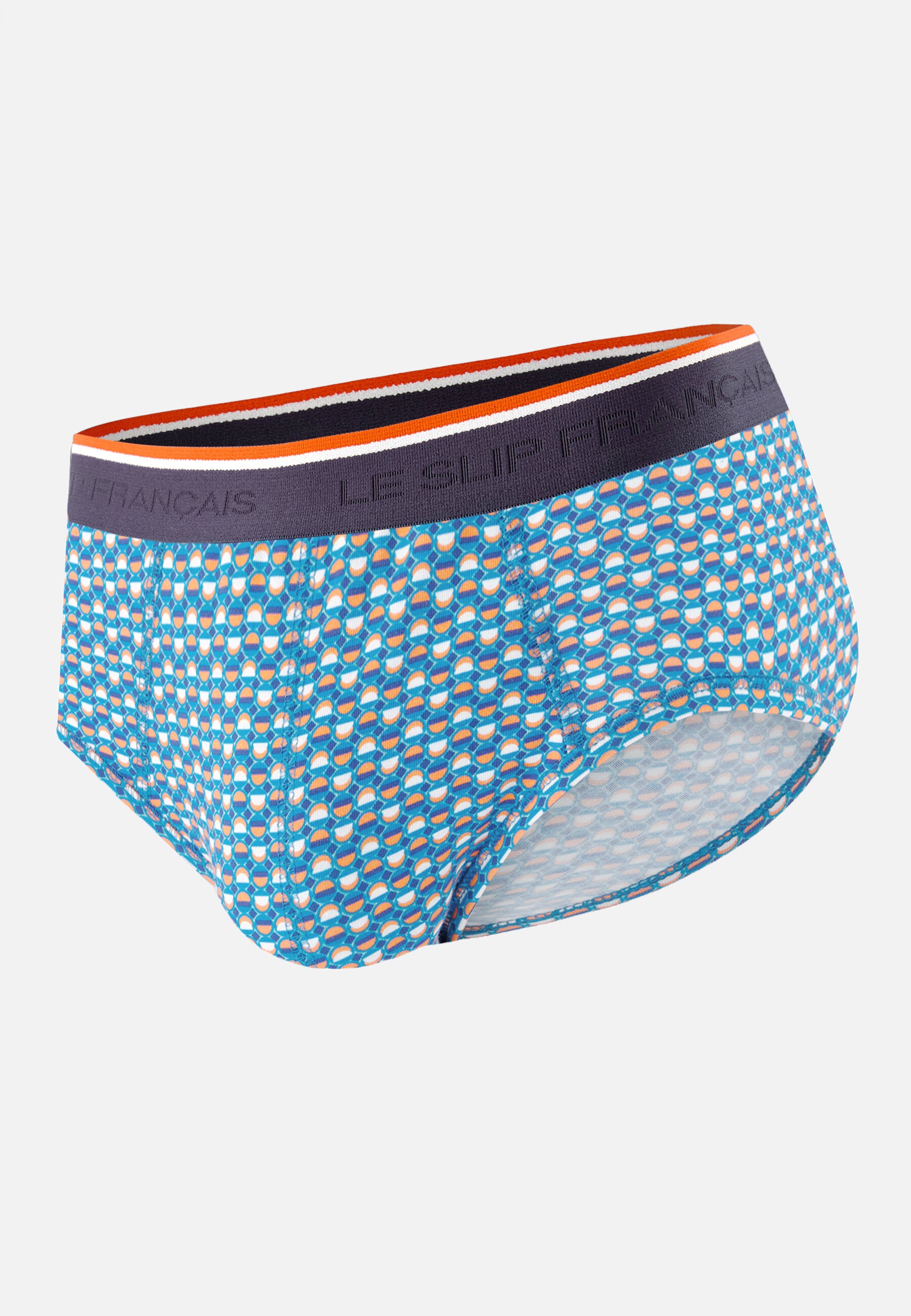 Green cotton briefs with a circle pattern - Terrible Azure Green Circle