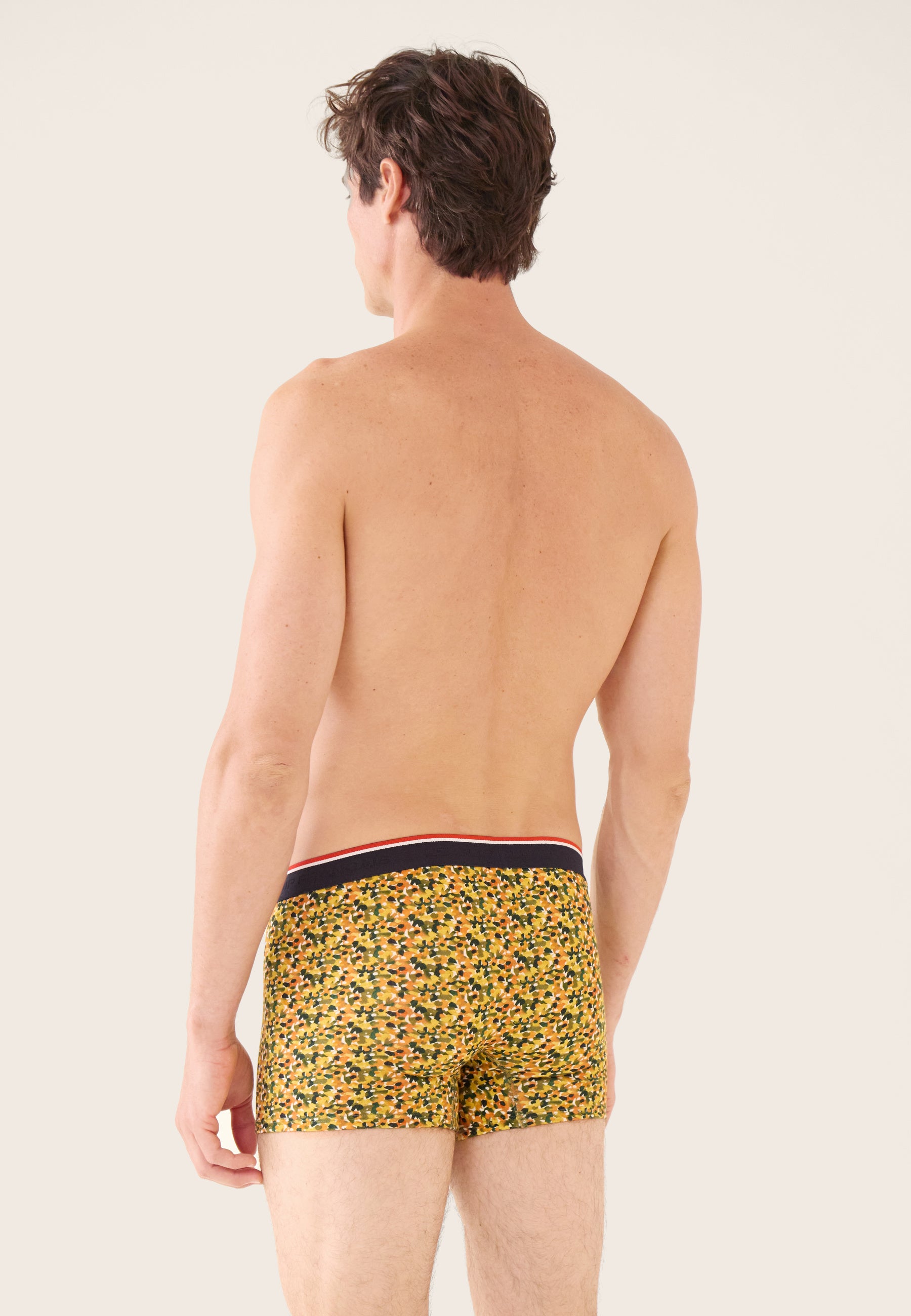 Yellow confetti-pattern cotton boxer shorts - Marius Confetti Yellow