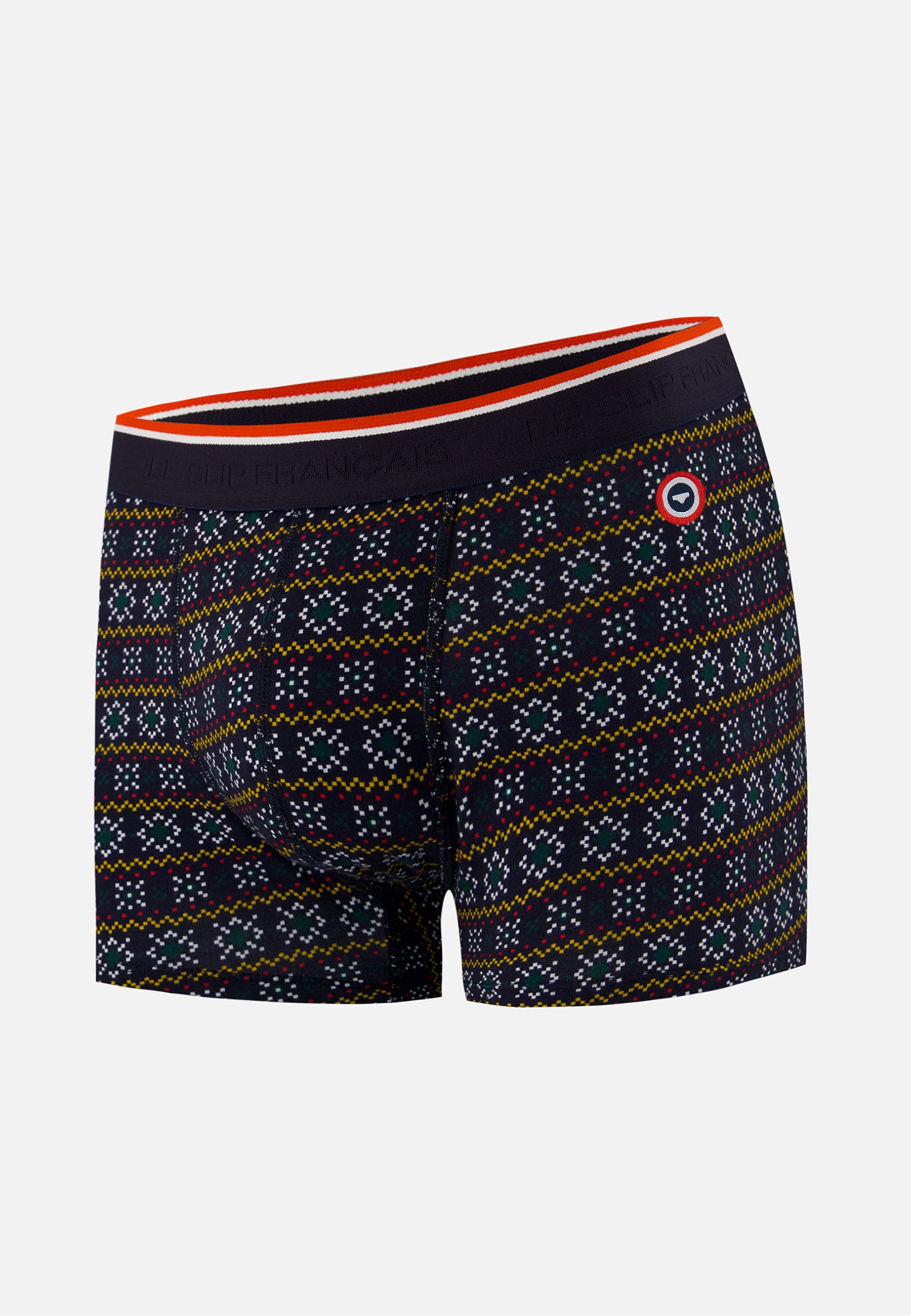 Fir green cotton snowflake boxer shorts - Marius Fir Green Snowflake