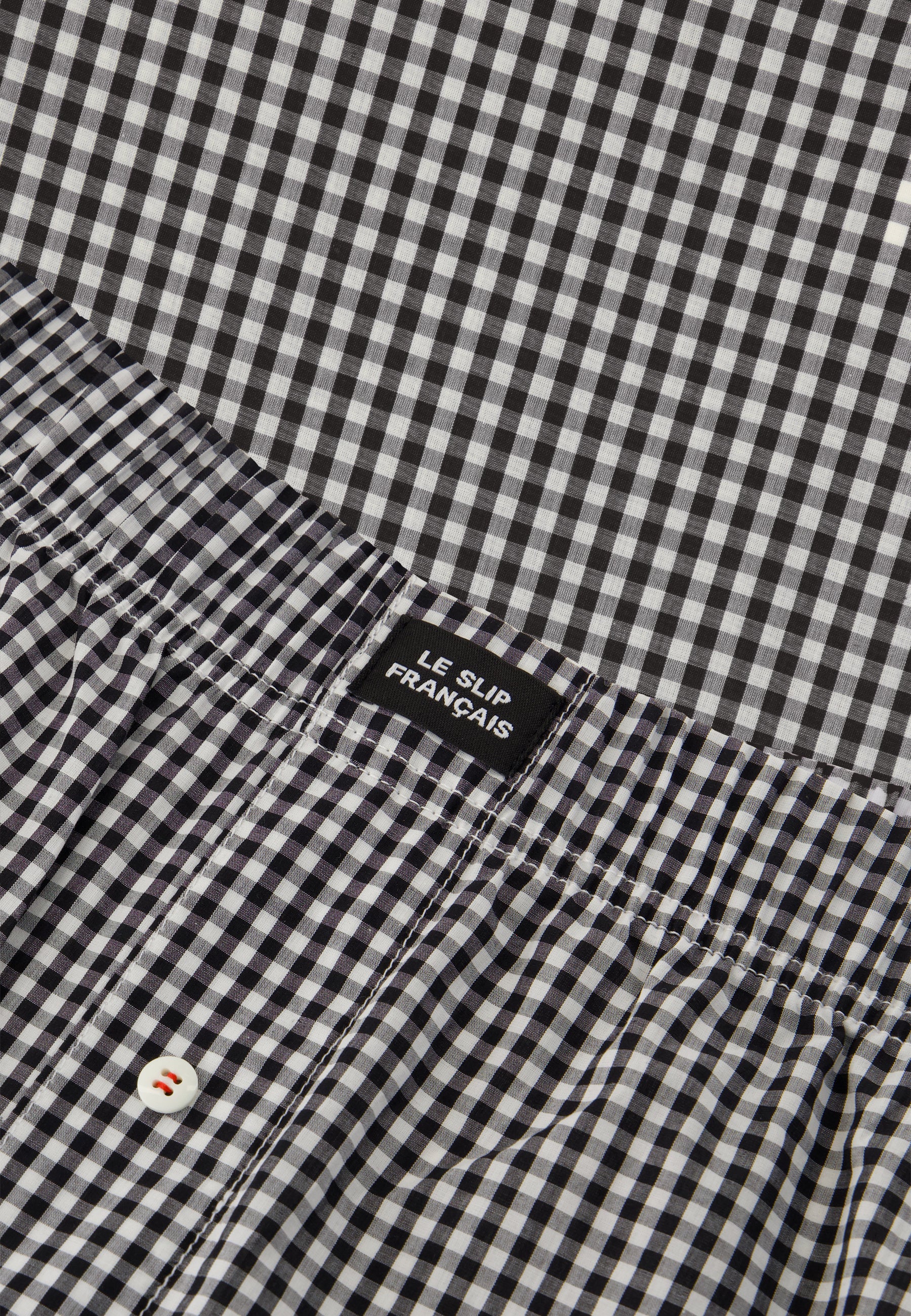 Black cotton checked boxer shorts - Jacques Black Vichy Tiles