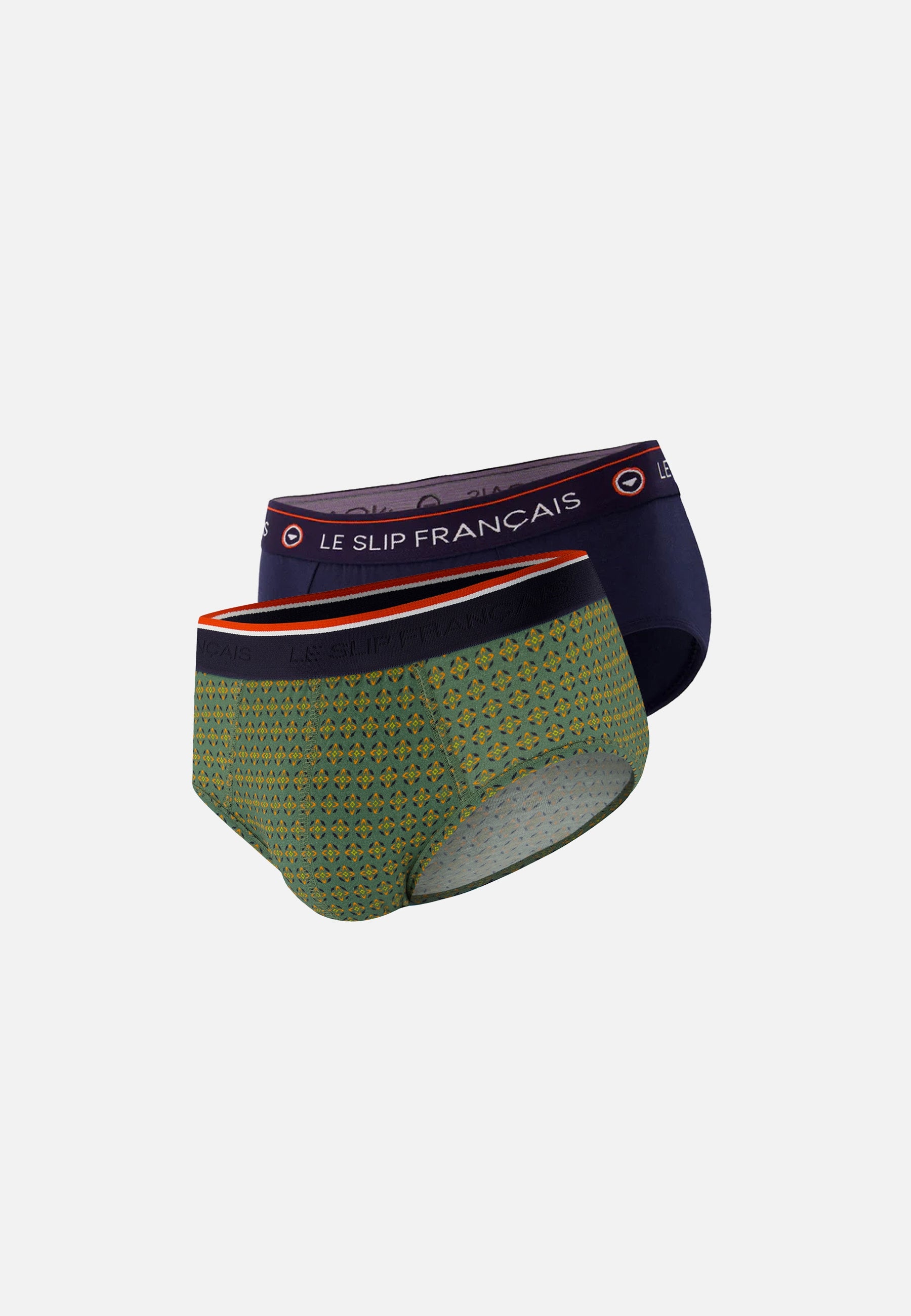 Lot de 2 slips en coton - Slips Ornement Kaki Veronese Marine