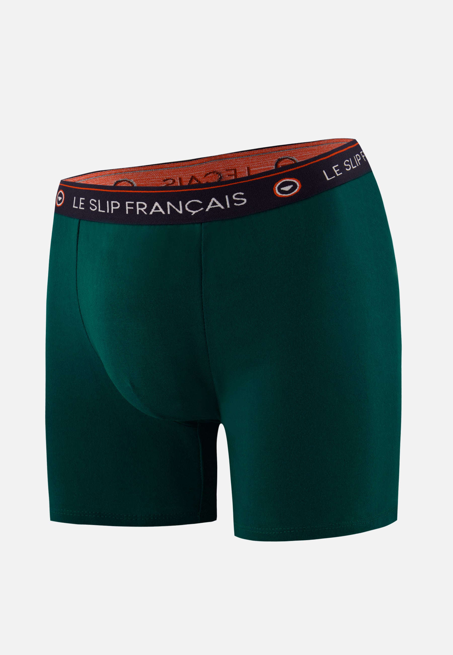 Long green cotton boxer shorts - Redoutable Long Fir Green