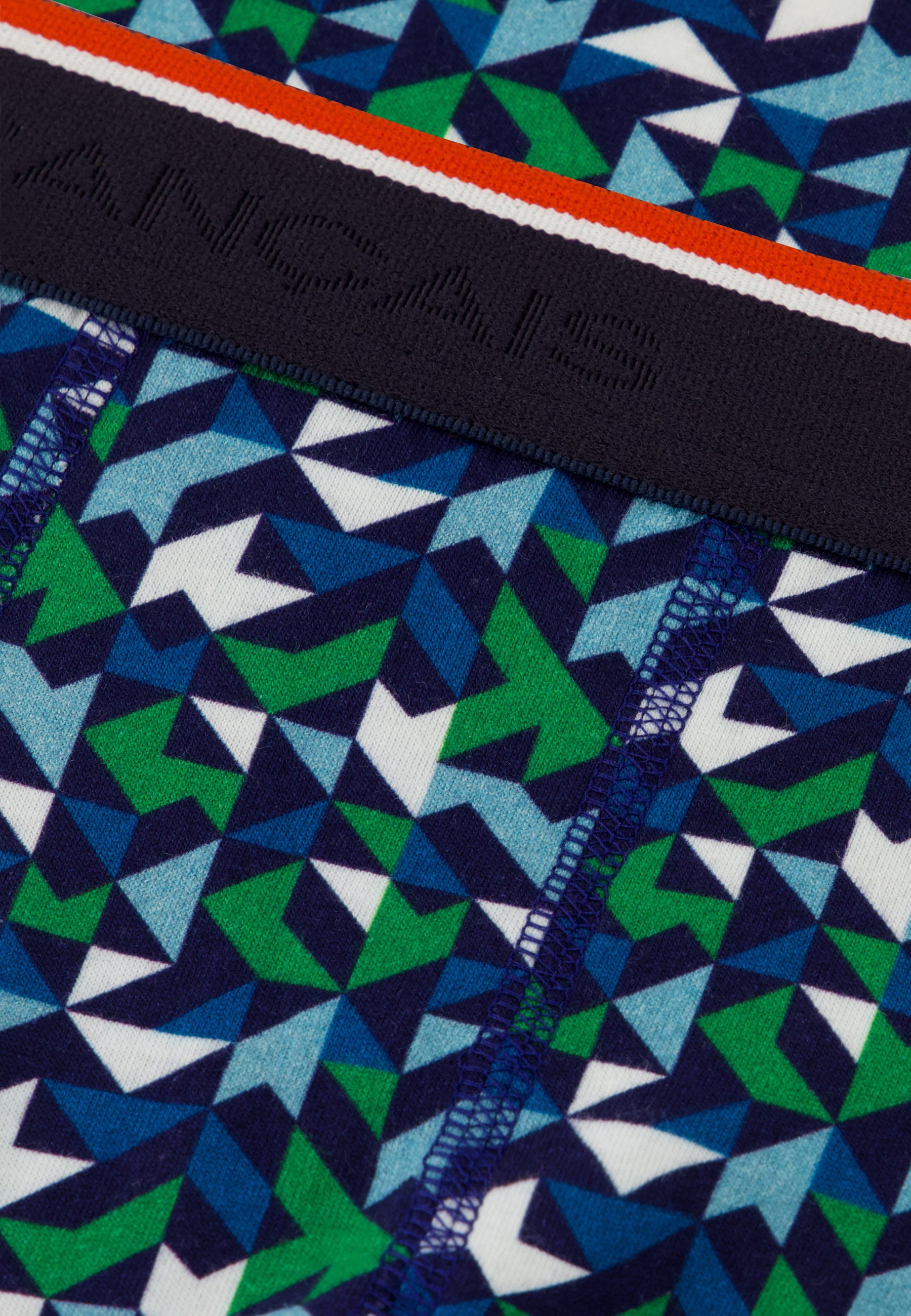 Boxer à mosaïque indigo en coton - Marius Mosaïque Indigo