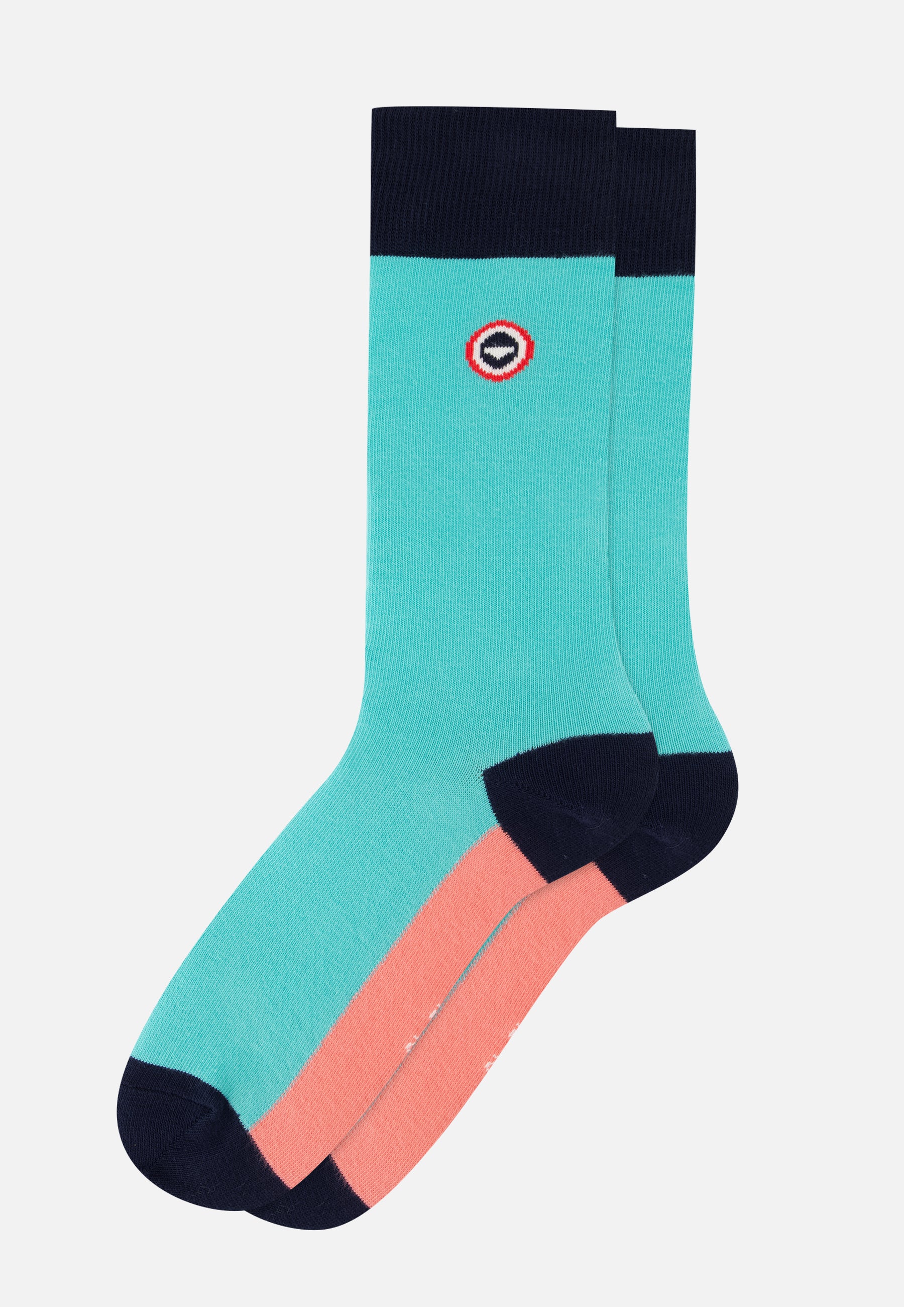 Mid-calf cotton socks - Lucas Bloc Mint Neon Pink