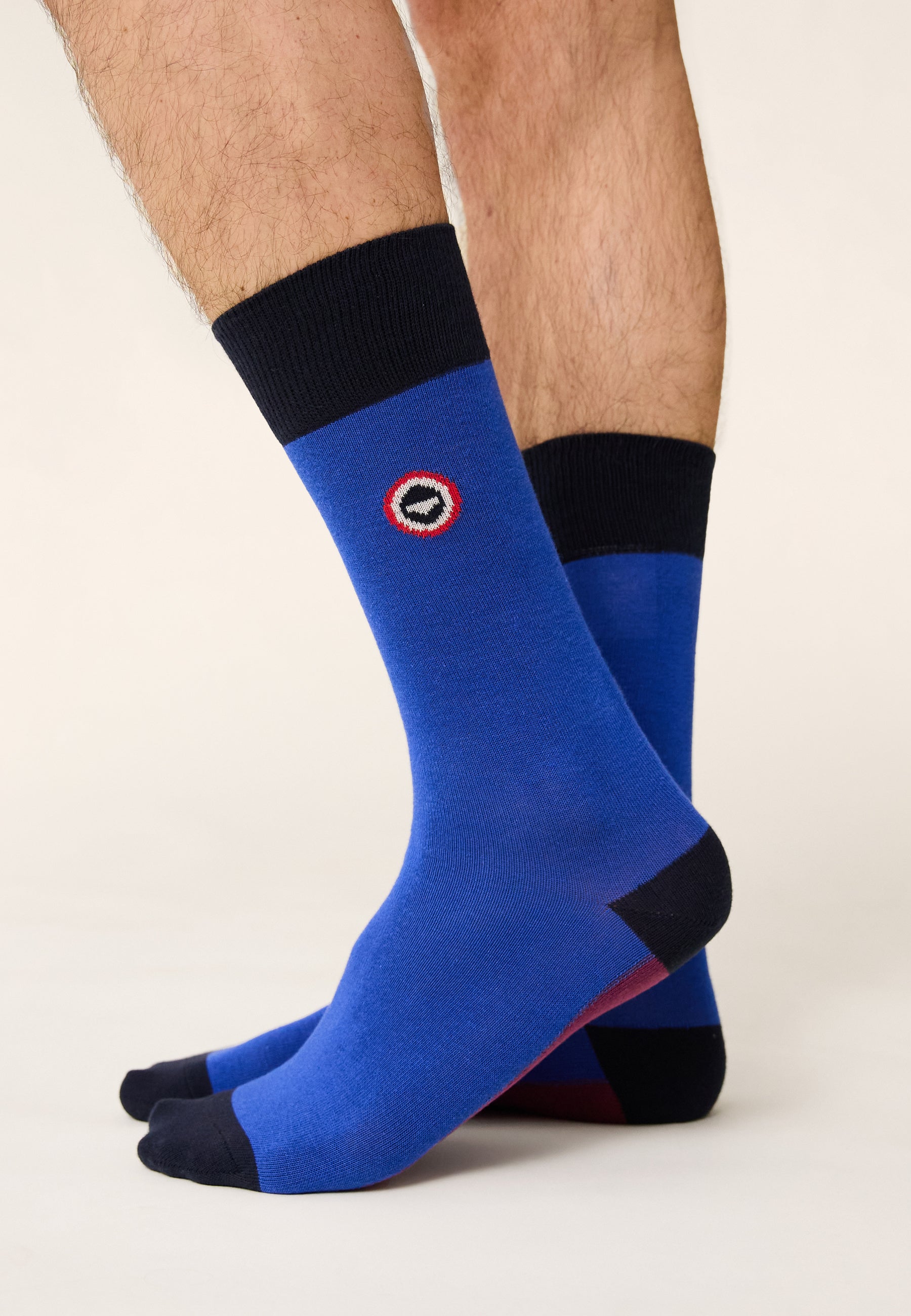 Unisex cotton mid-calf socks - Lucas Bloc Dazzling Blue Purple