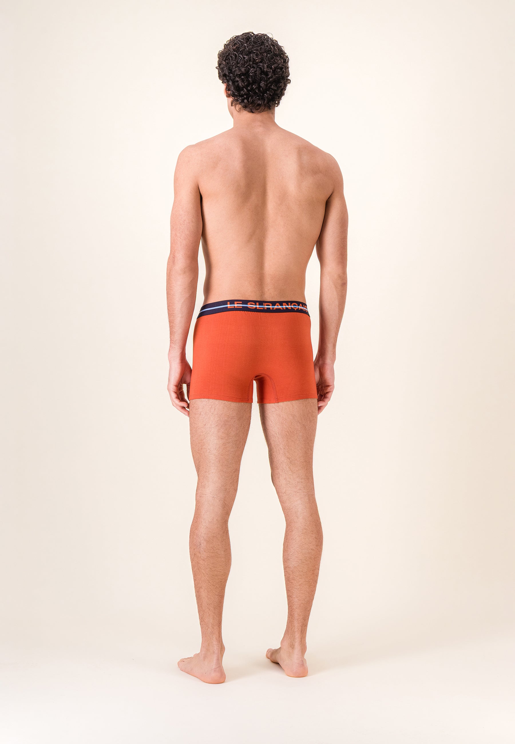Lot de 3 boxers en coton - Boxers Bleu Ciel Bleu Acier Brique