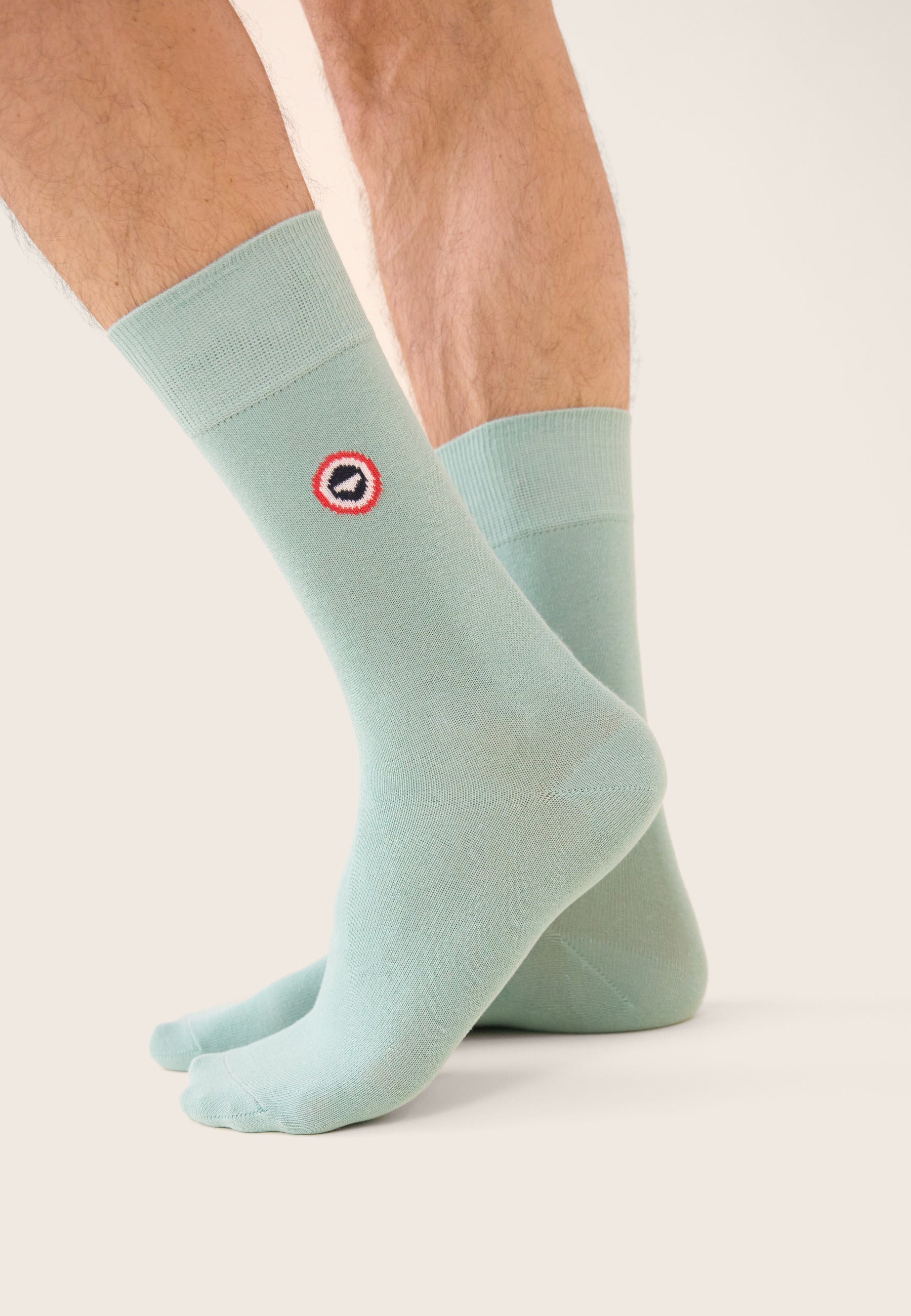 Pack of 7 mid-calf cotton socks - Azure Green Confetti Nautical Blue Orange Navy Stripes Navy White