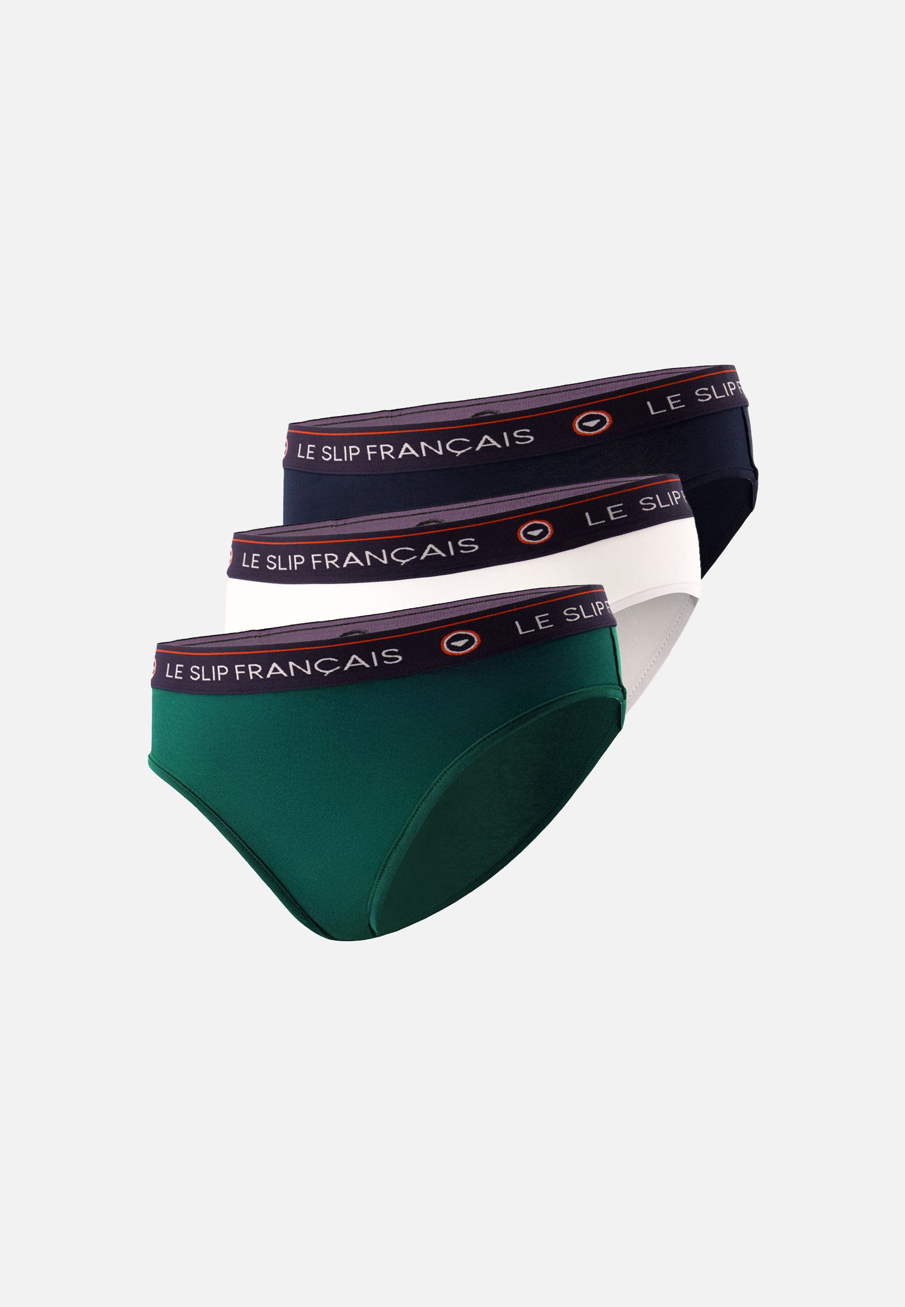 Pack of 3 cotton panties - Navy, Fir Green, White Laughing Panties