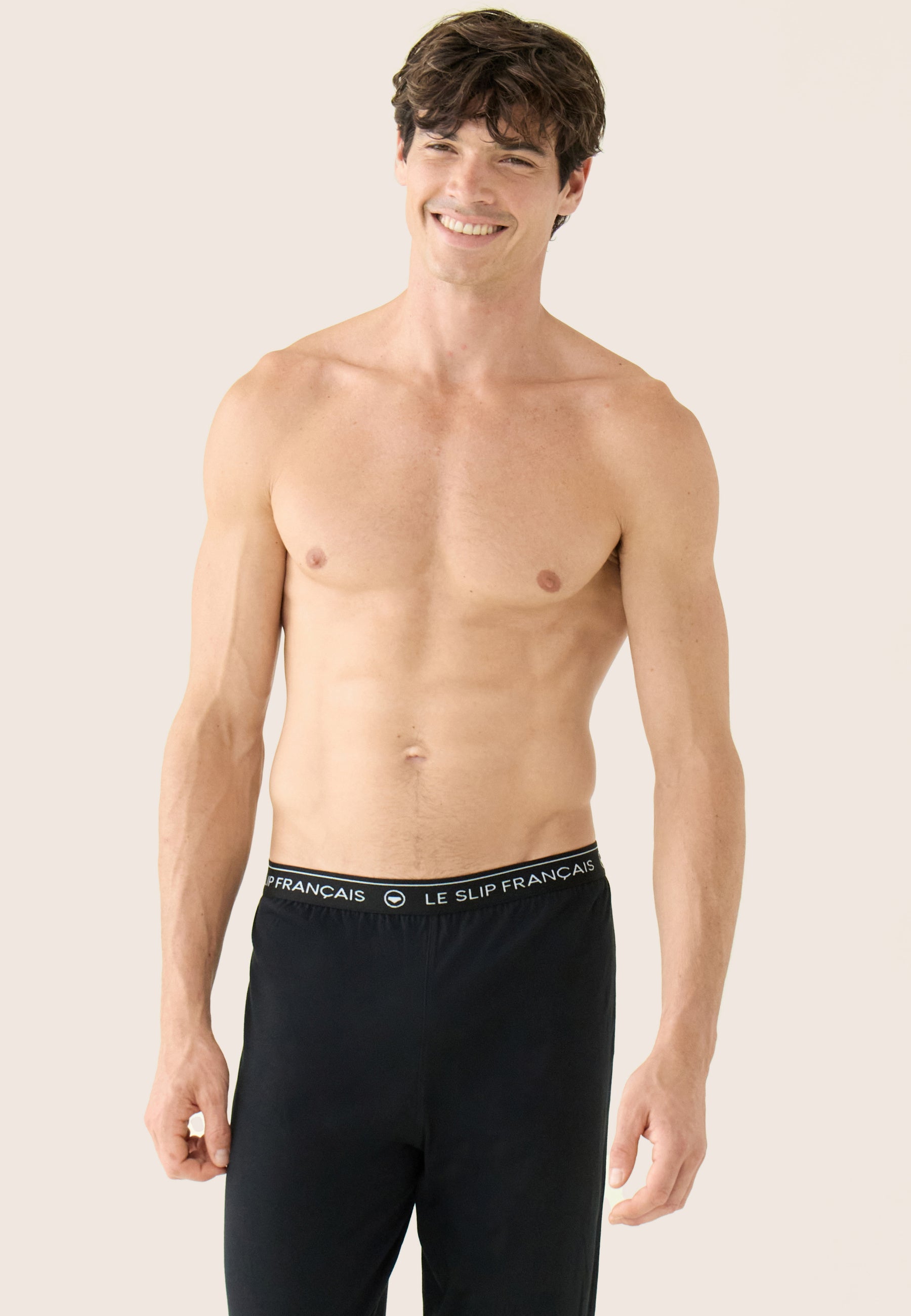 Bas de pyjama long homme noir en coton - Indomptable Noir