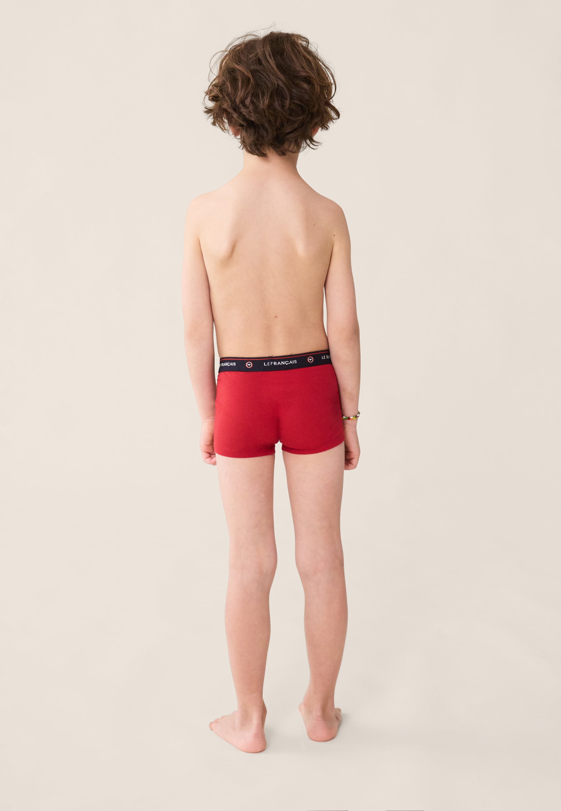 Red cotton children's boxer shorts - Petit Joseph Rouge