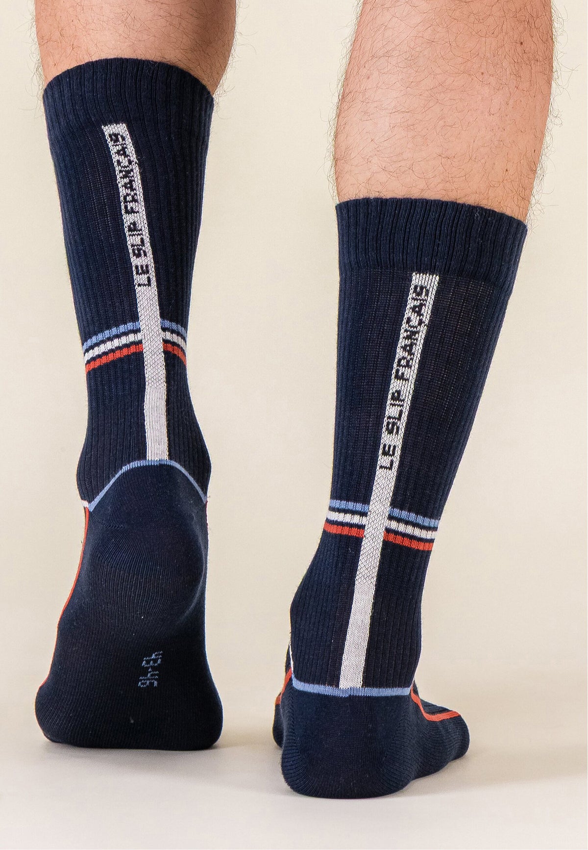 Lot de 2 chaussettes mi-hautes en coton - Chaussettes Mondrian Bleu Jean Brique Laser Marine Brique