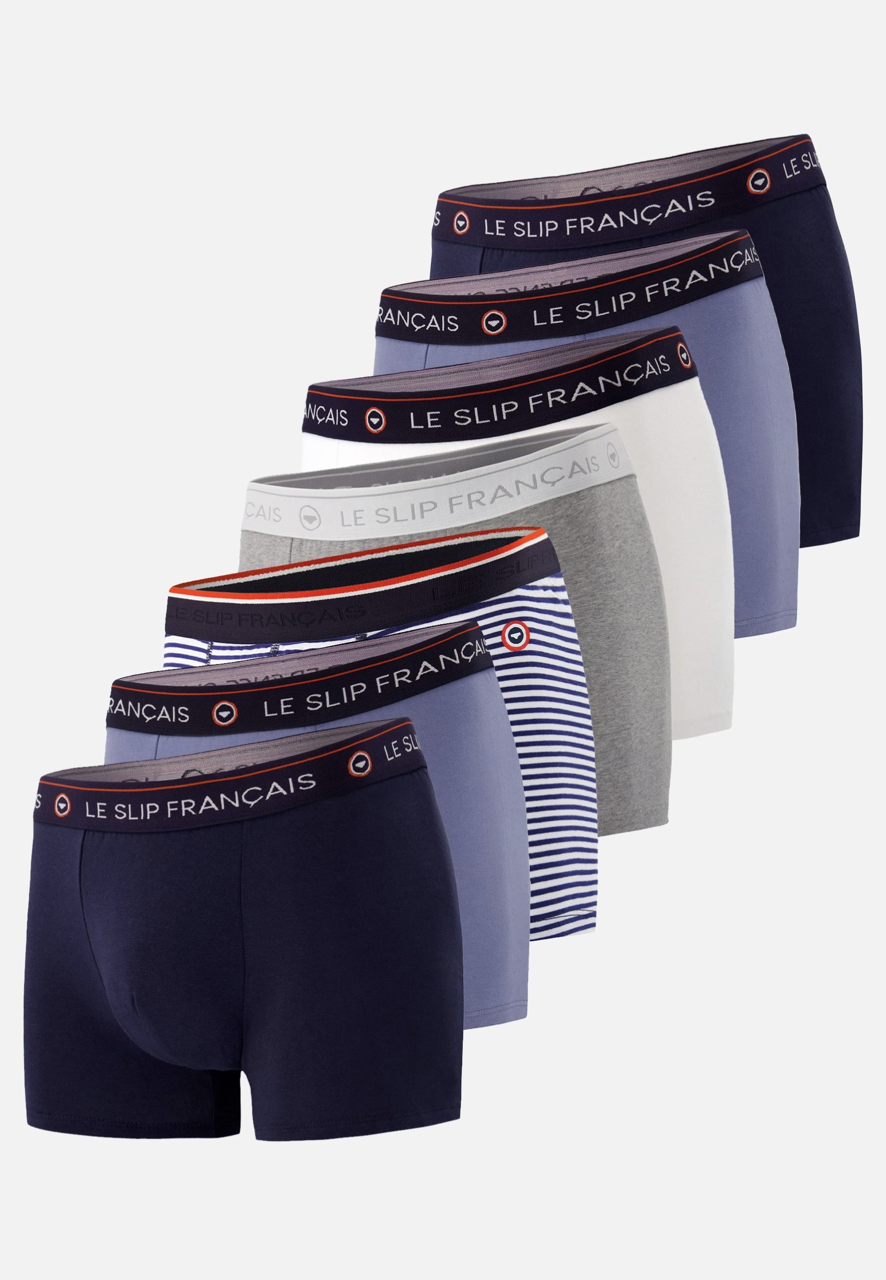 Lot de 7 boxers en coton - Boxers 7 Nuances De Bleu