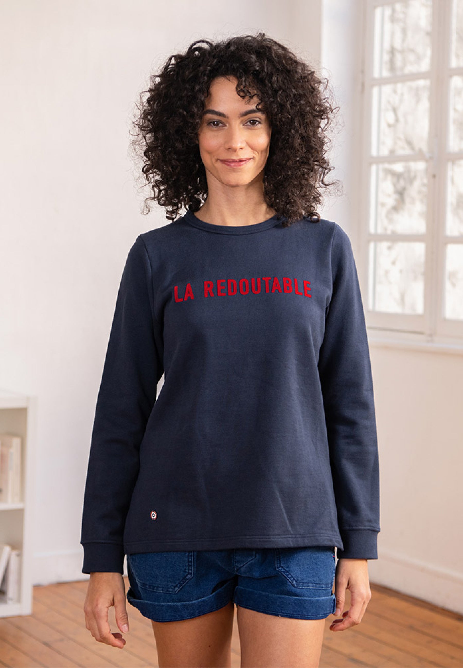 Sweat-shirt floqué en coton - La Cassandre Marine