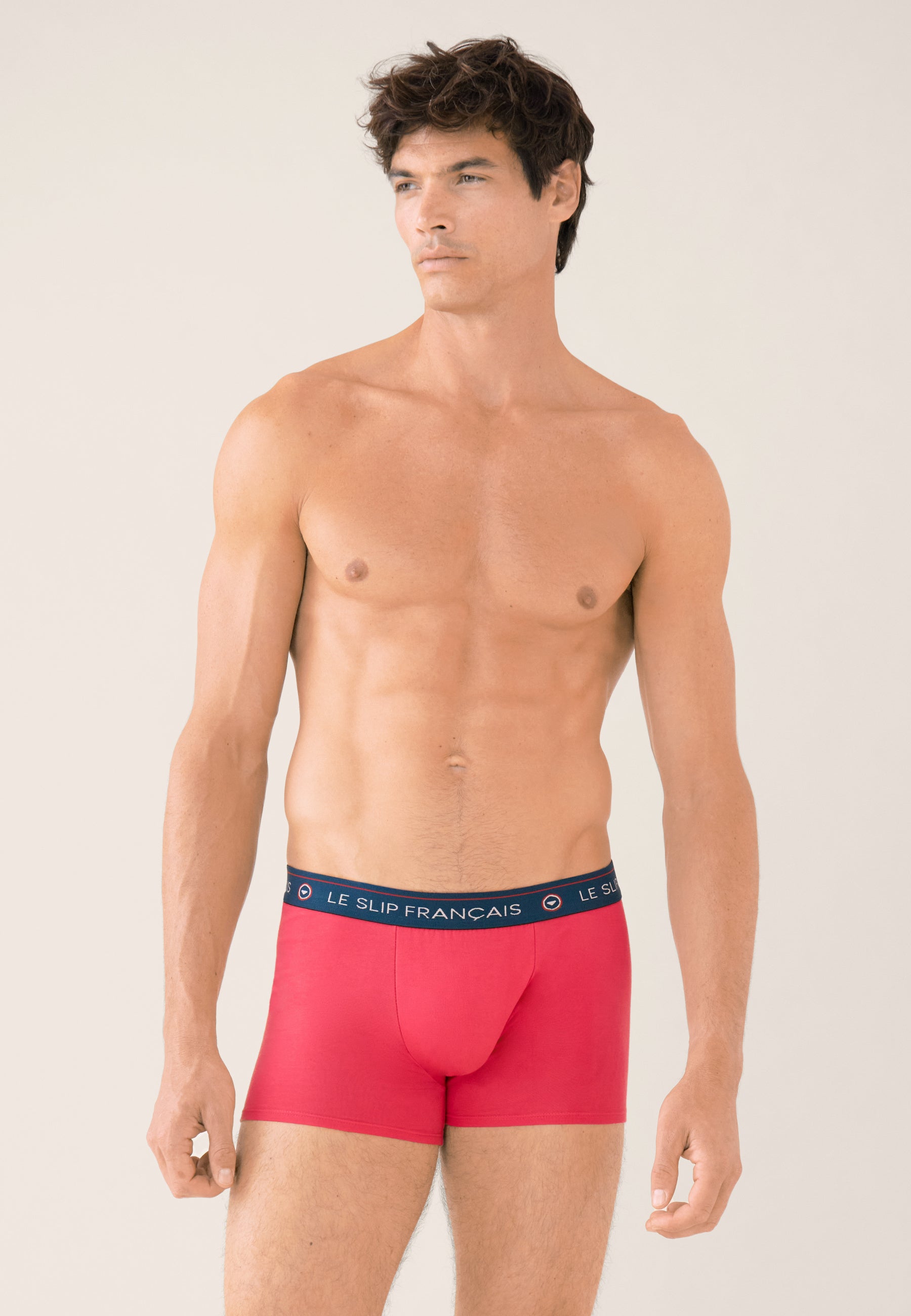 Lot de 3 boxers en coton - Boxers Marine Cercle Vert D'Eau Rose Cerise