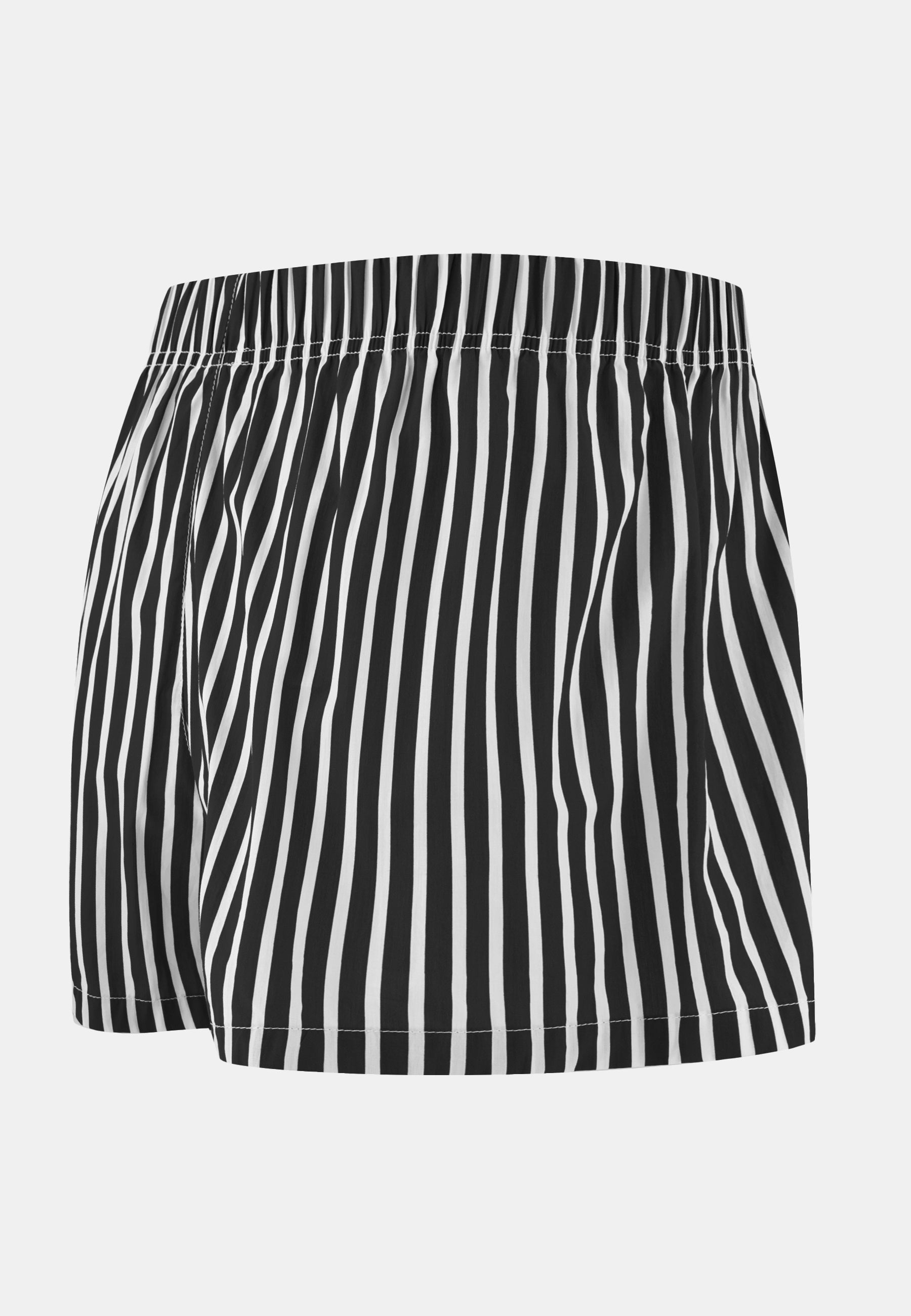 Black striped cotton boxer shorts - Jacques Rayures Noir